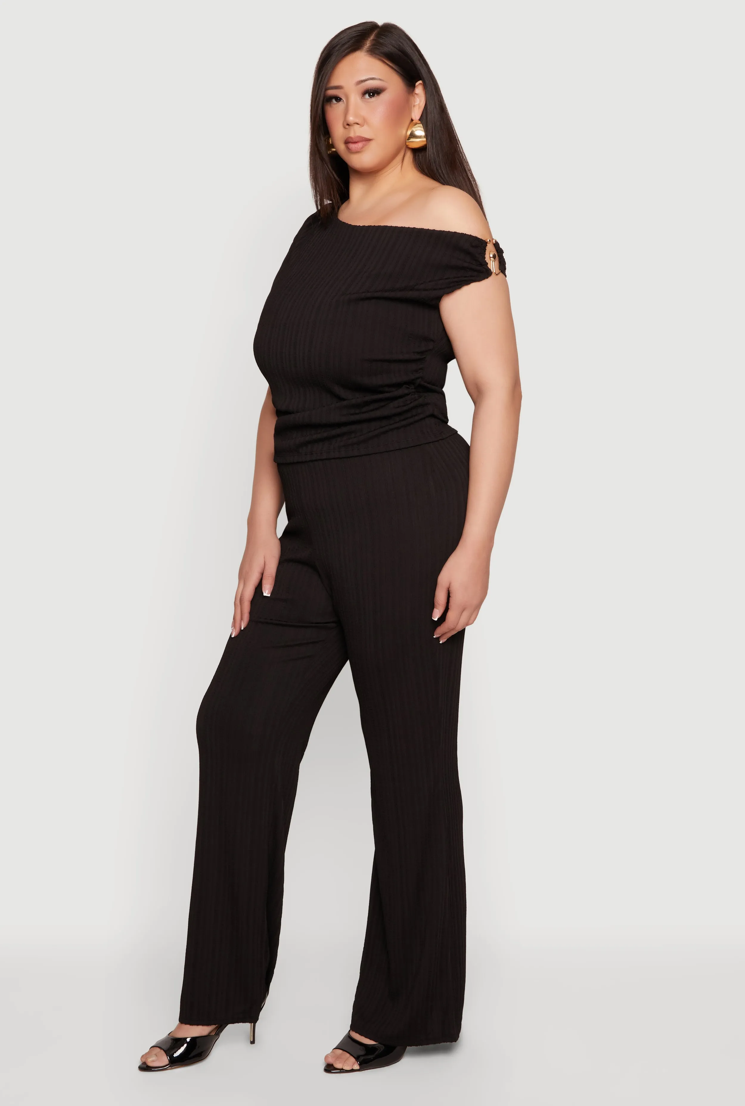 Plus Size Rib Knit Pull On Casual Pants sold by Rainbow product image thumbnail 2