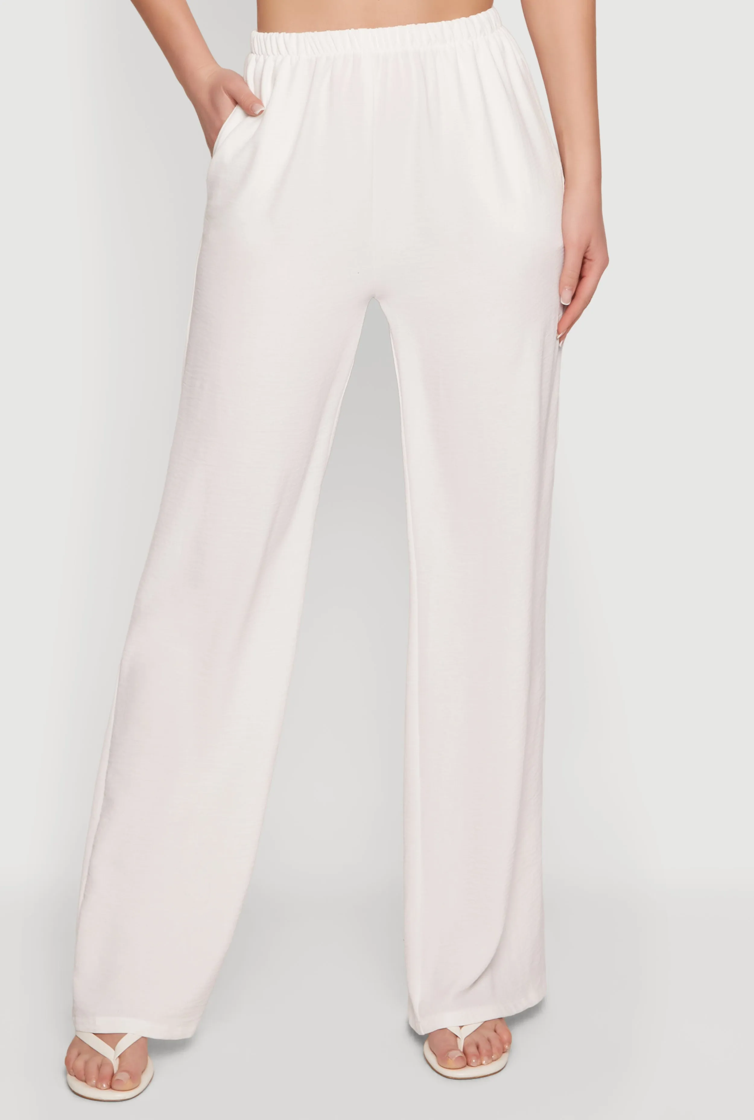 Crepe Knit High Waisted Wide Leg Pull On Pants sold by Rainbow product image thumbnail 3