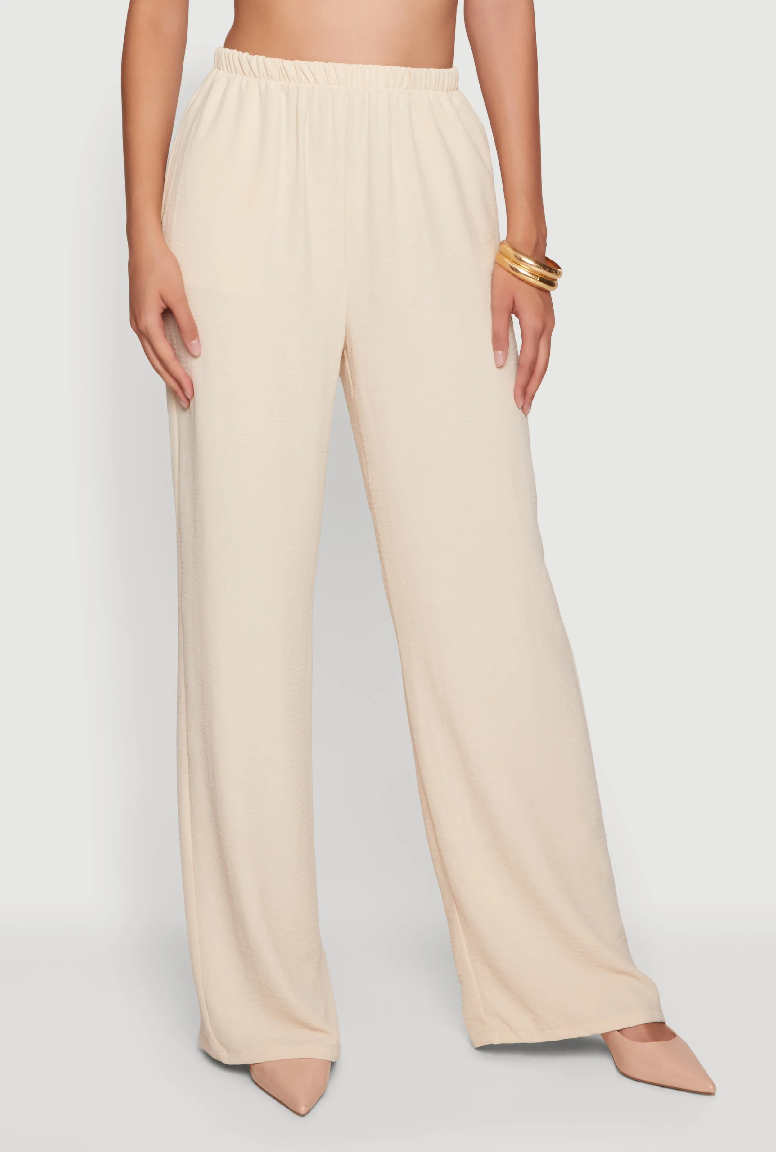 Crepe Knit High Waisted Wide Leg Pull On Pants sold by Rainbow product image thumbnail 3