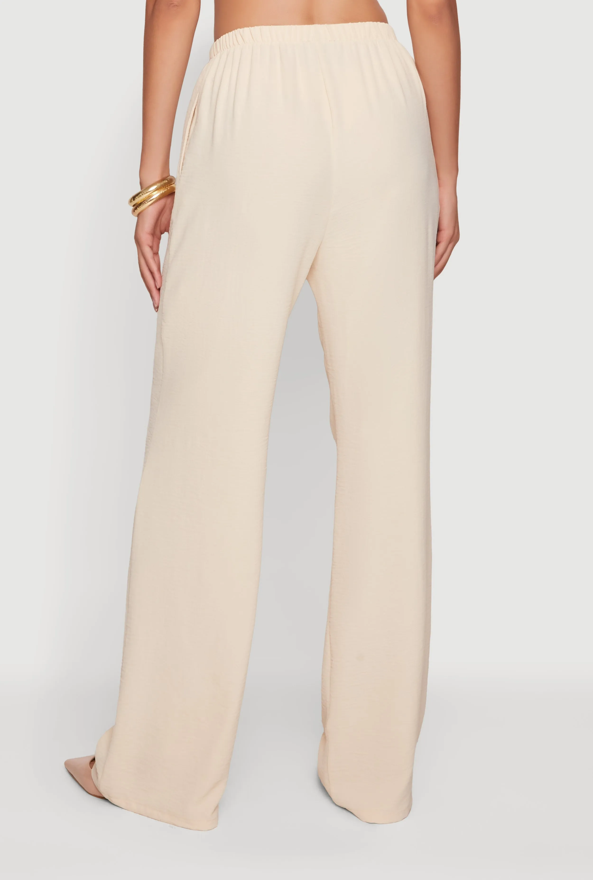 Crepe Knit High Waisted Wide Leg Pull On Pants sold by Rainbow product image thumbnail 5
