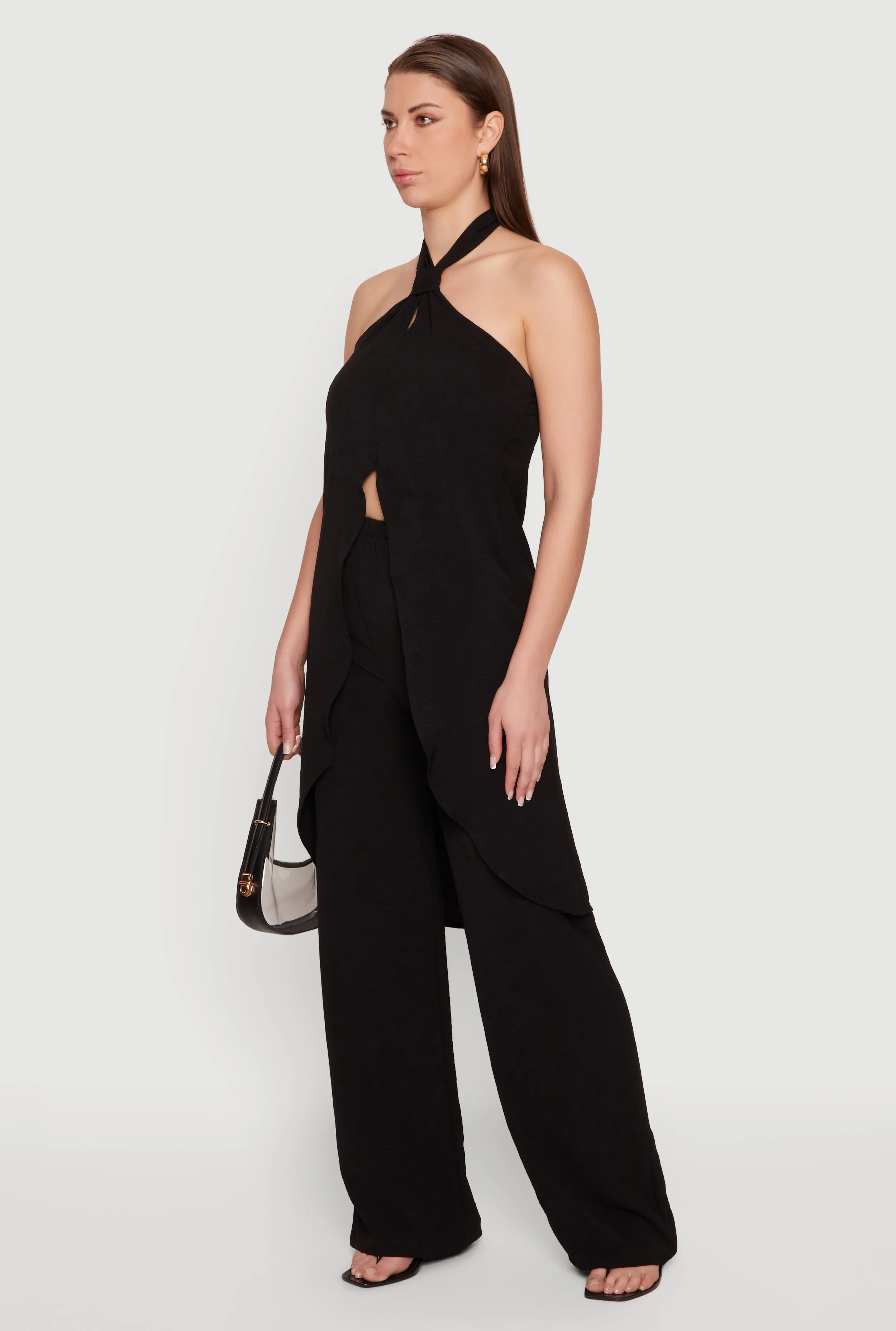 Crepe Knit High Waisted Wide Leg Pull On Pants sold by Rainbow product image thumbnail 2