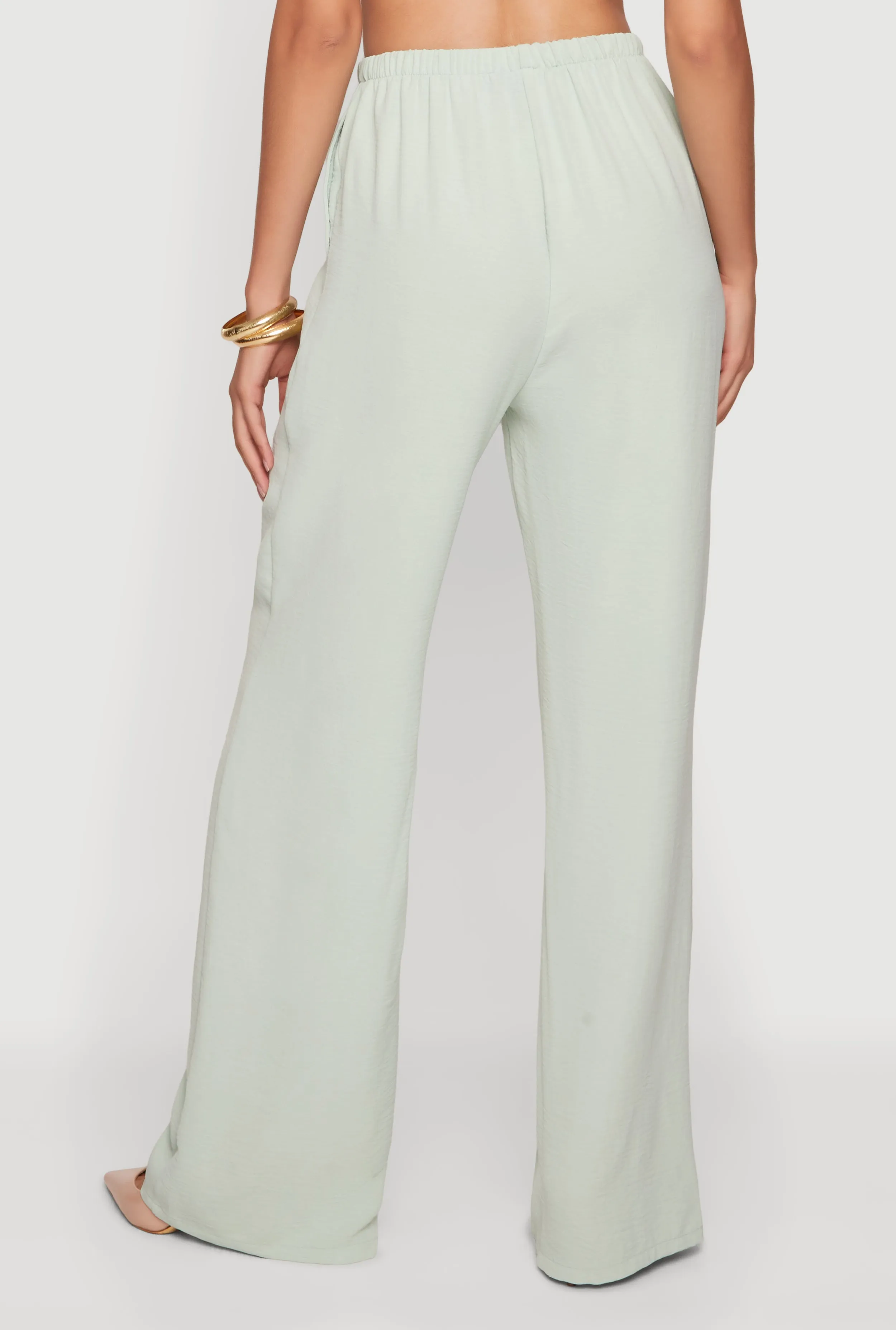 Crepe Knit High Waisted Wide Leg Pull On Pants sold by Rainbow product image thumbnail 5