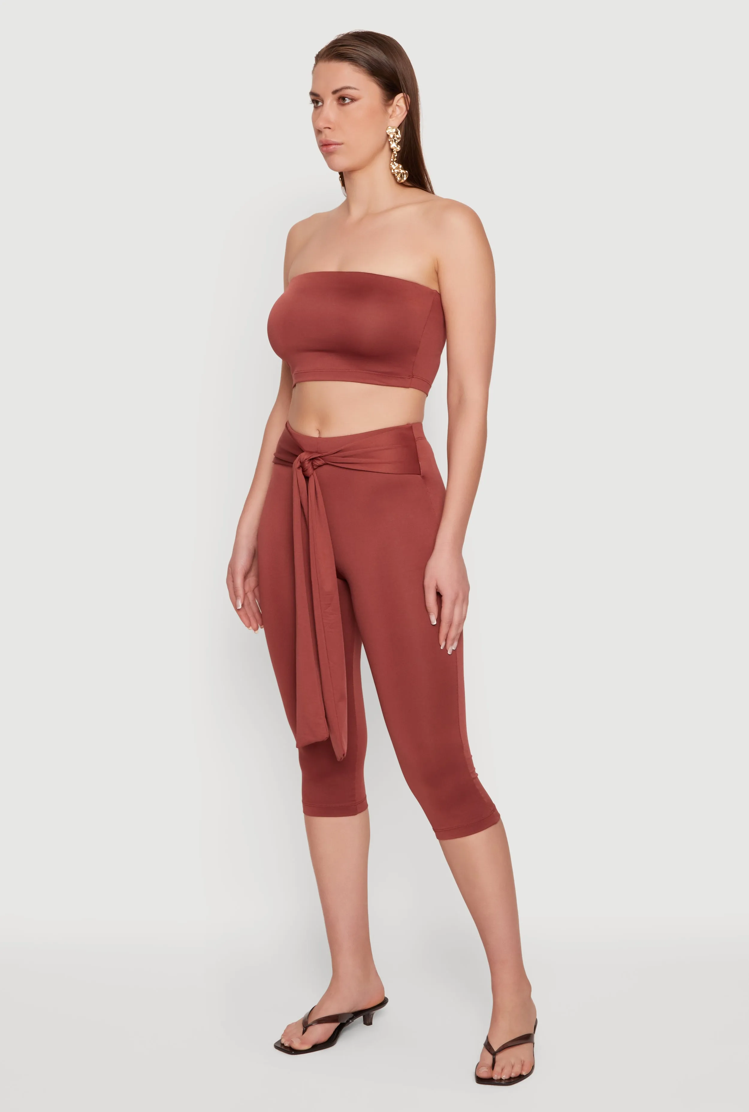 Tie Waist Capri Leggings sold by Rainbow product image thumbnail 2
