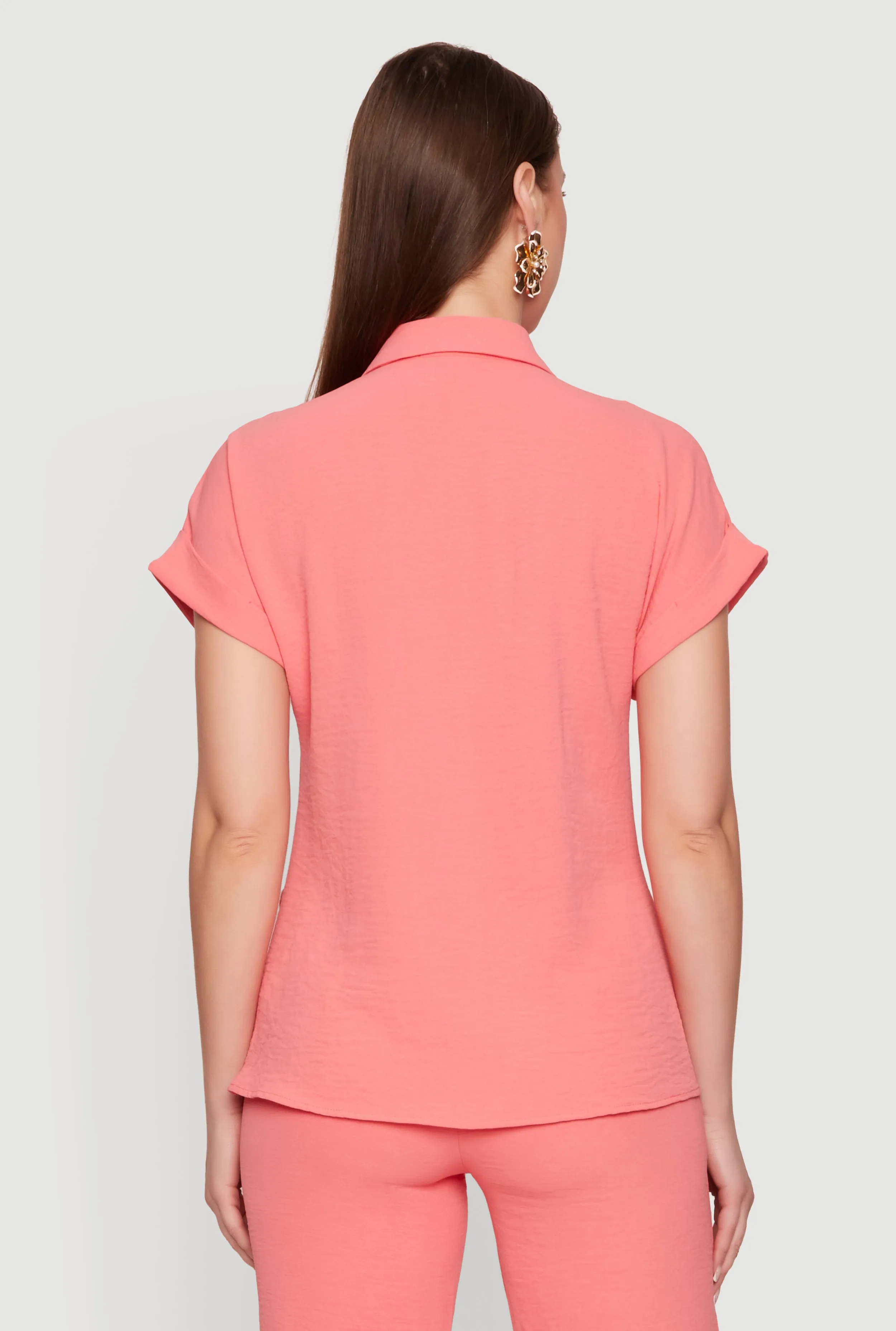 Crepe Knit Button Front Blouse sold by Rainbow product image thumbnail 5