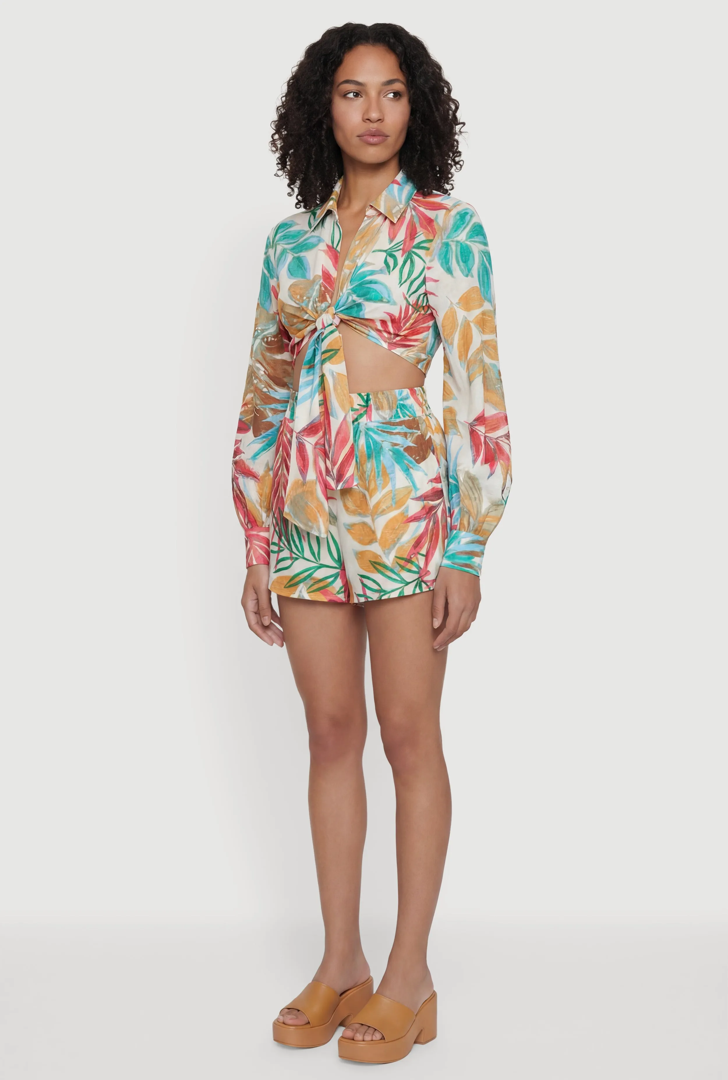 High Waisted Floral Shorts with Pockets sold by Rainbow product image thumbnail 2