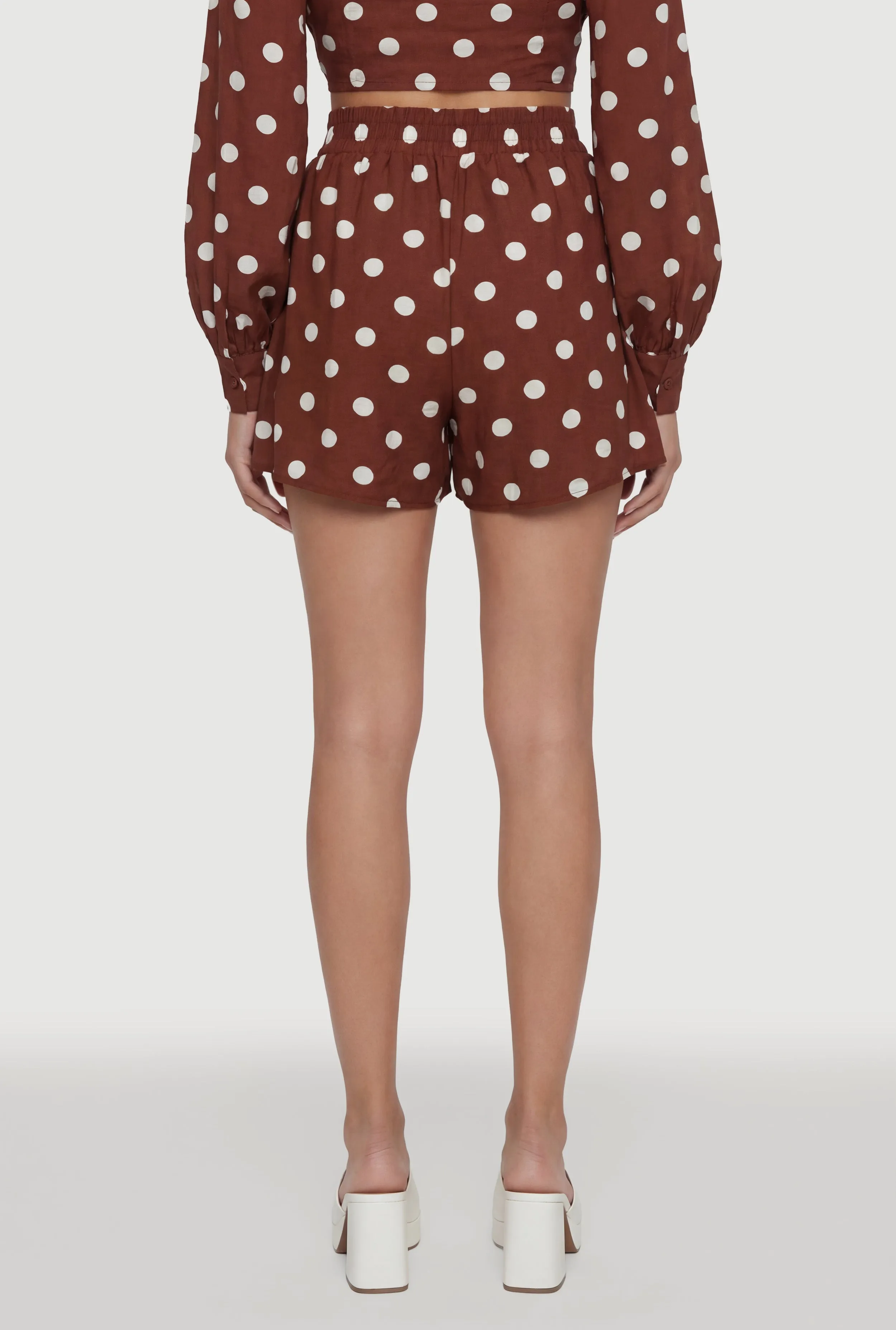 High Waisted Polka Dot Shorts with Pockets sold by Rainbow product image thumbnail 5