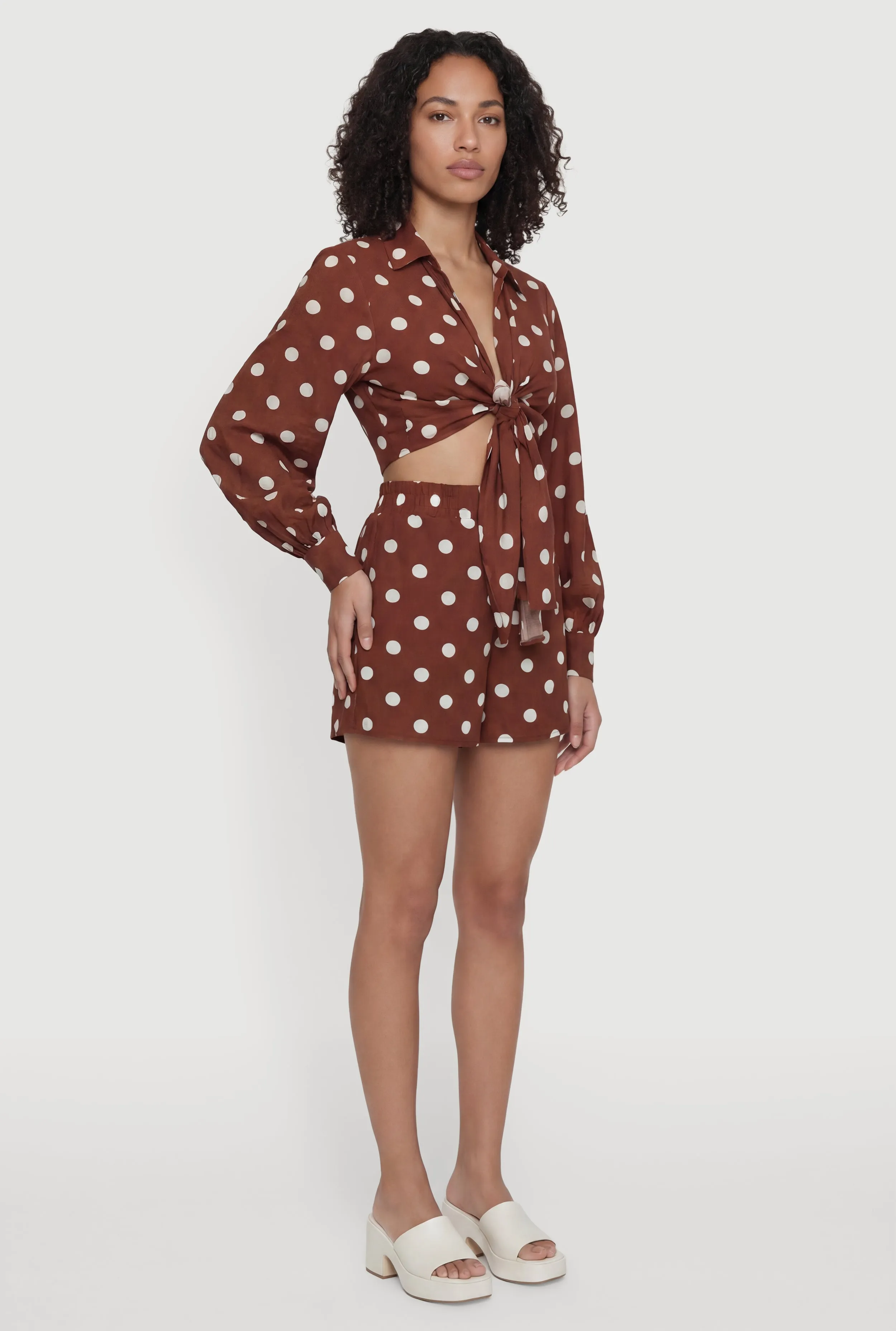 High Waisted Polka Dot Shorts with Pockets sold by Rainbow product image thumbnail 2