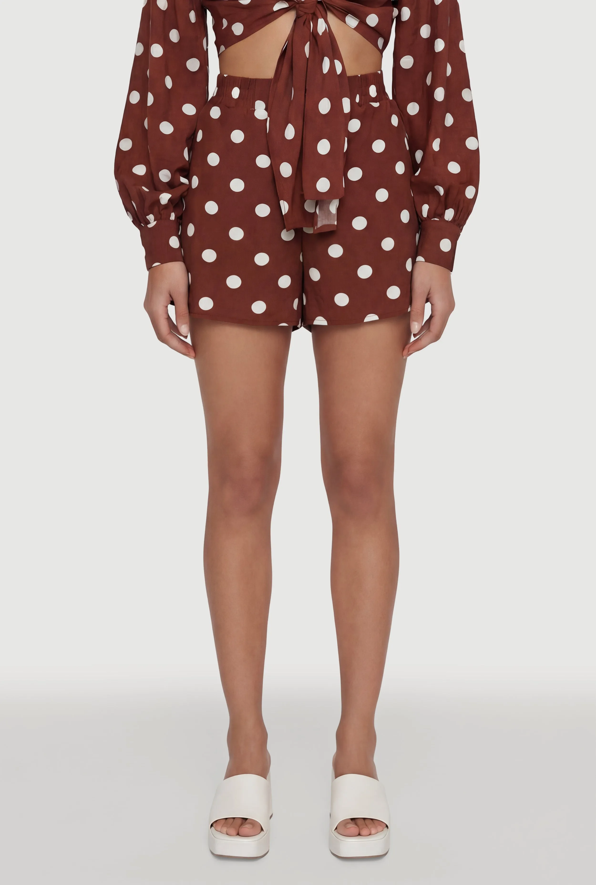 High Waisted Polka Dot Shorts with Pockets sold by Rainbow product image thumbnail 3