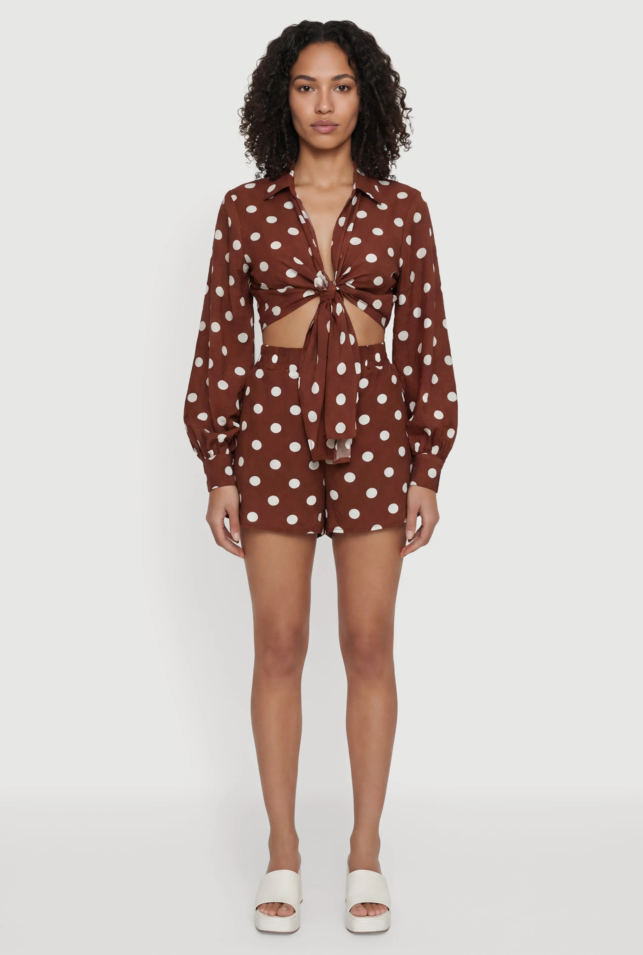 High Waisted Polka Dot Shorts with Pockets sold by Rainbow