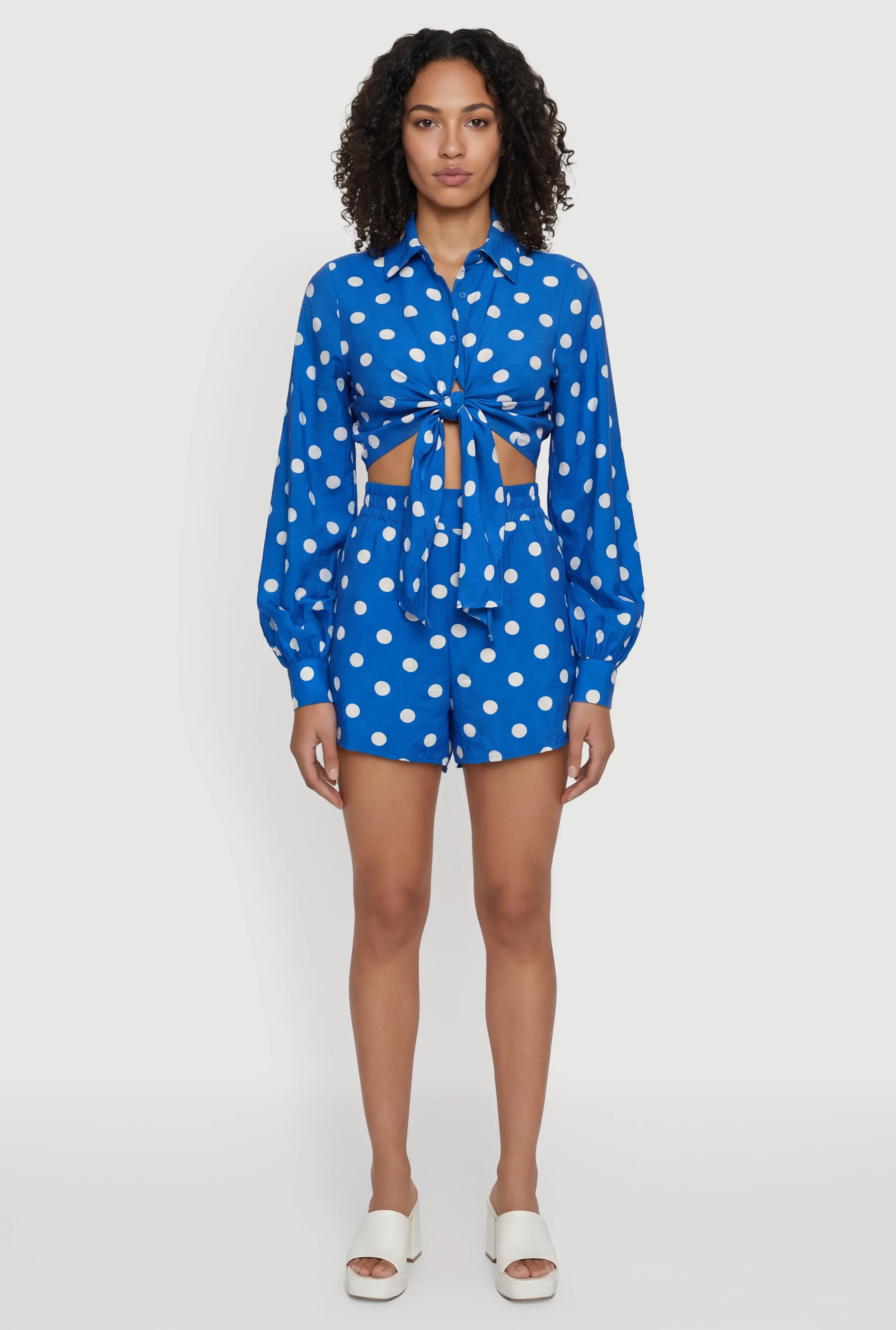 High Waisted Polka Dot Shorts with Pockets sold by Rainbow