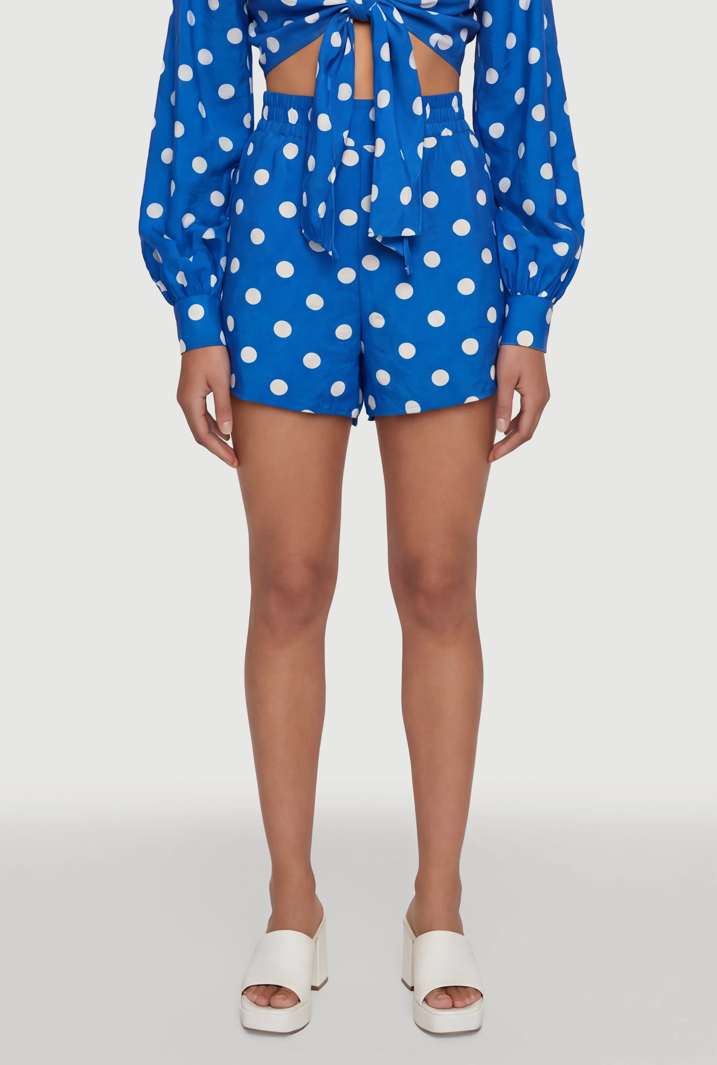 High Waisted Polka Dot Shorts with Pockets sold by Rainbow product image thumbnail 3