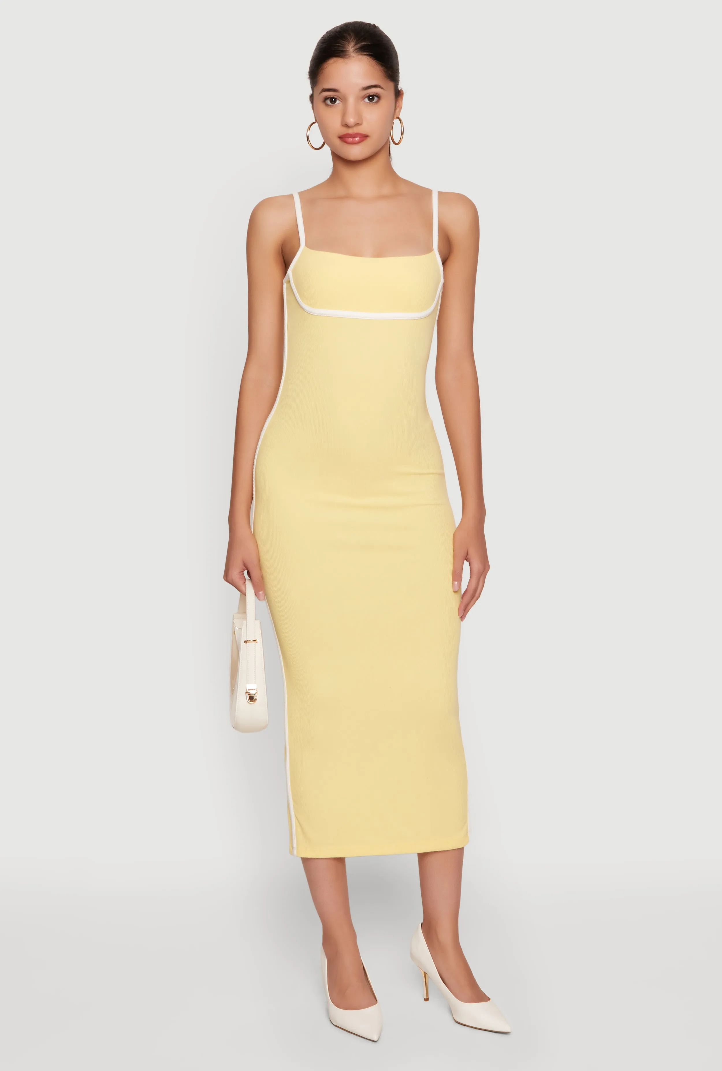 Contrast Trim Cami Midi Dress sold by Rainbow