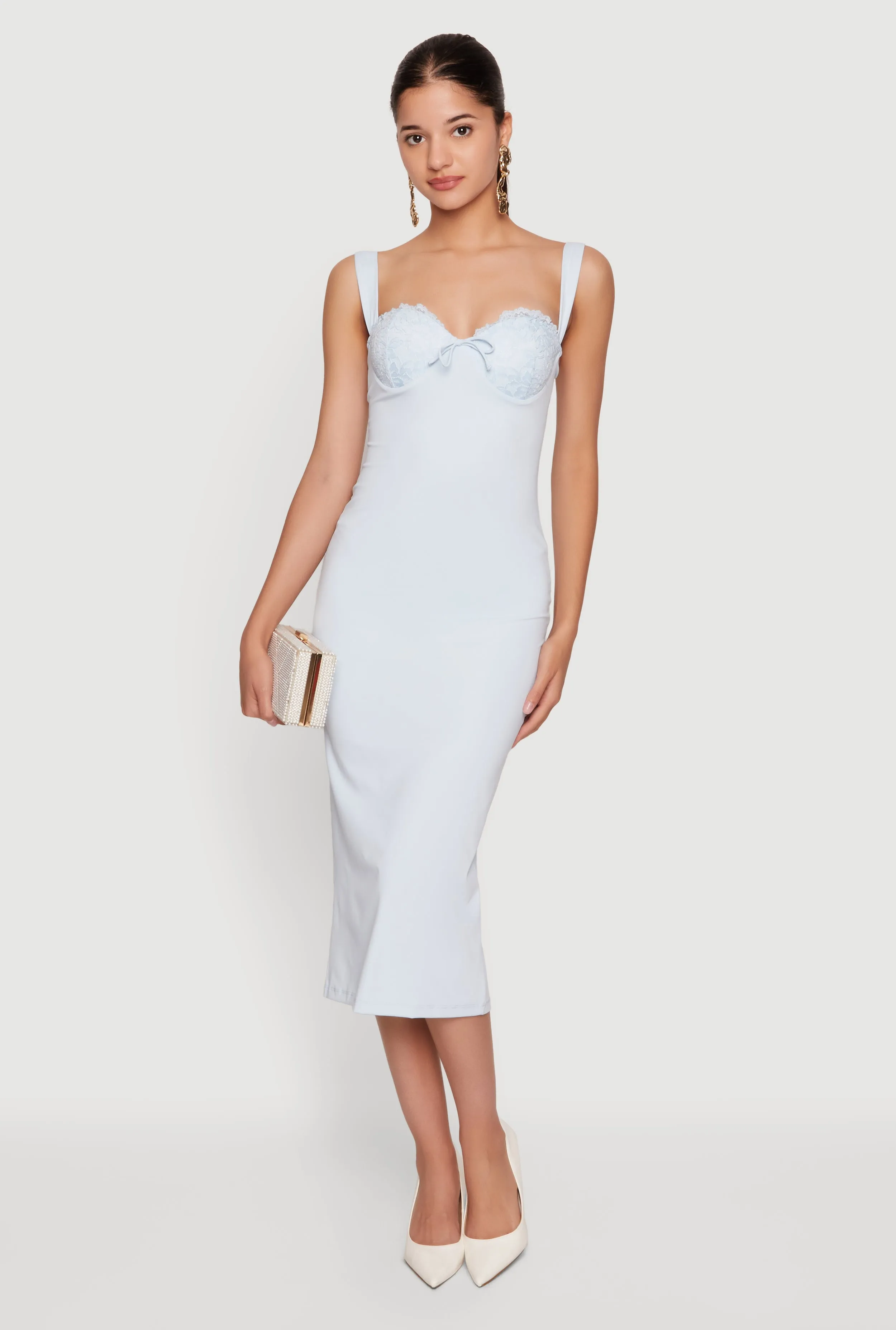 Lace Detail Bustier Midi Dress sold by Rainbow product image thumbnail 4