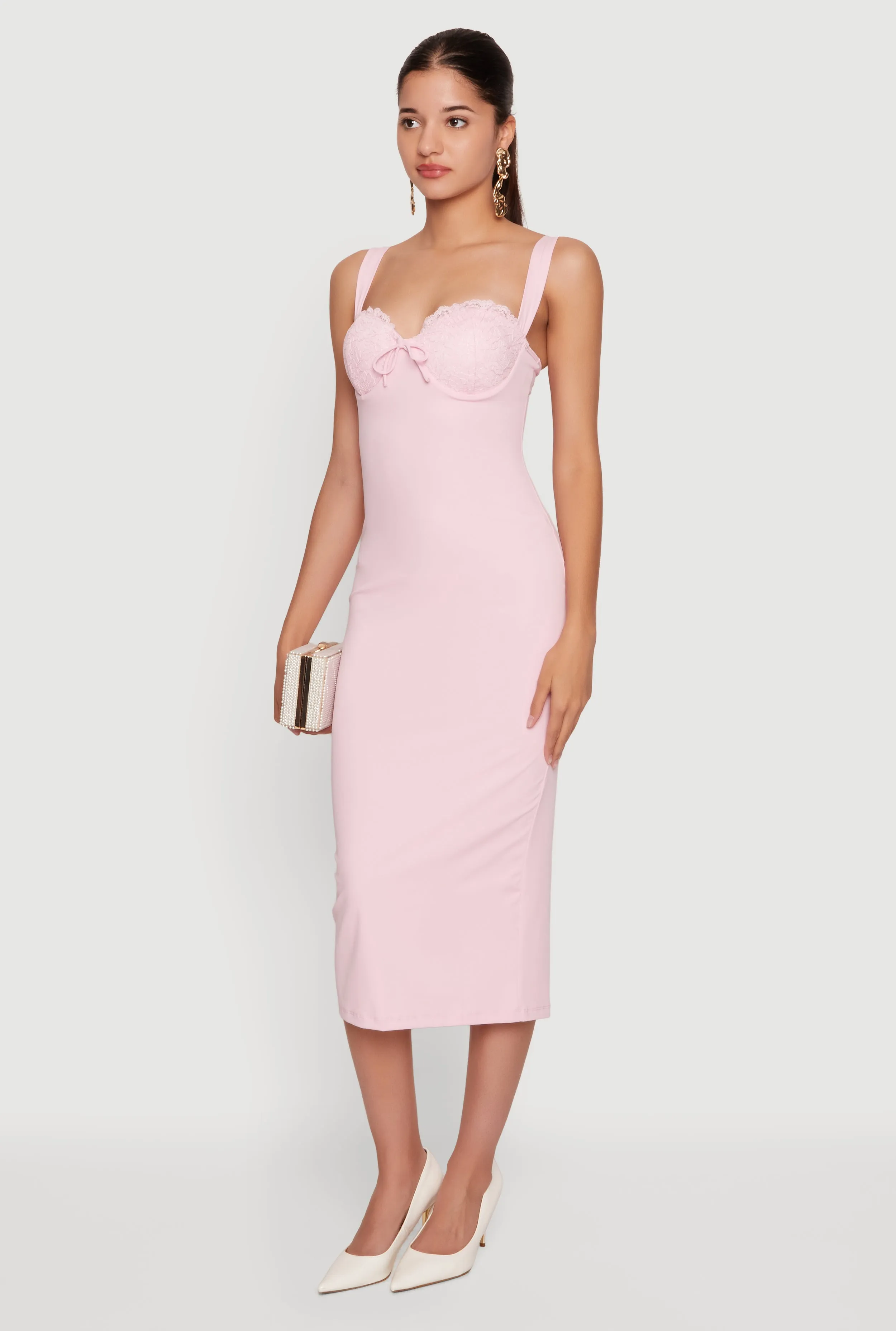 Lace Detail Bustier Midi Dress sold by Rainbow product image thumbnail 2