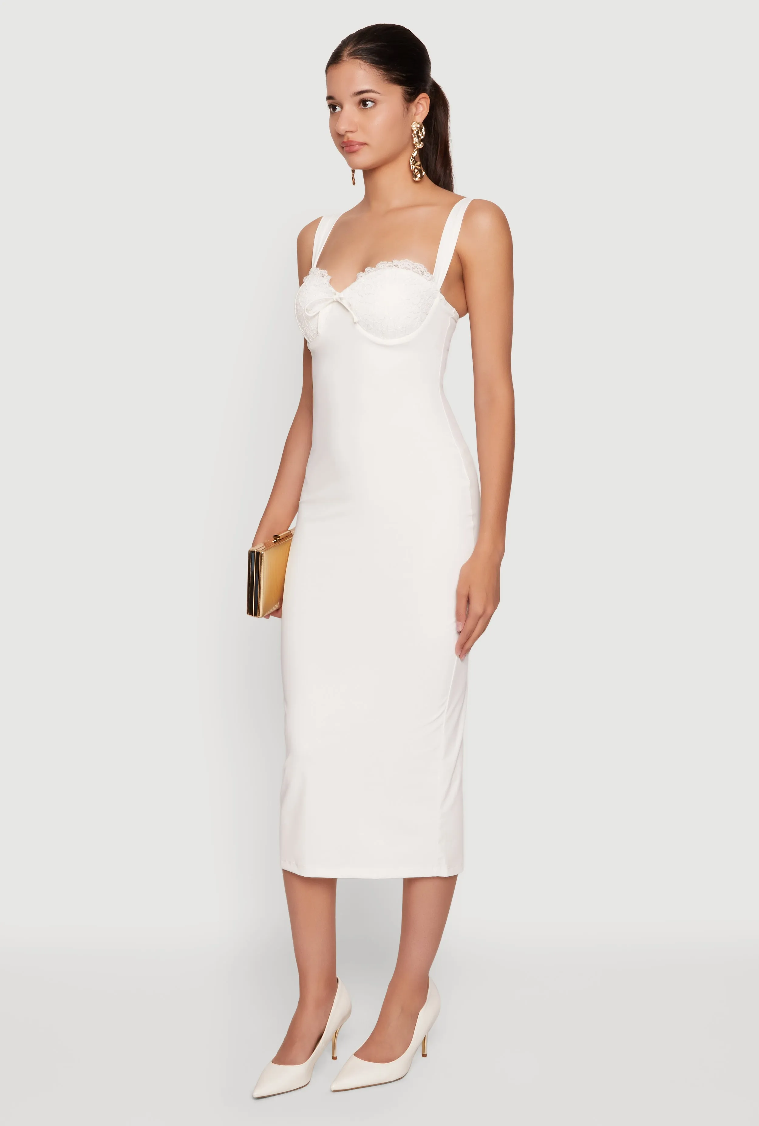 Lace Detail Bustier Midi Dress sold by Rainbow product image thumbnail 2