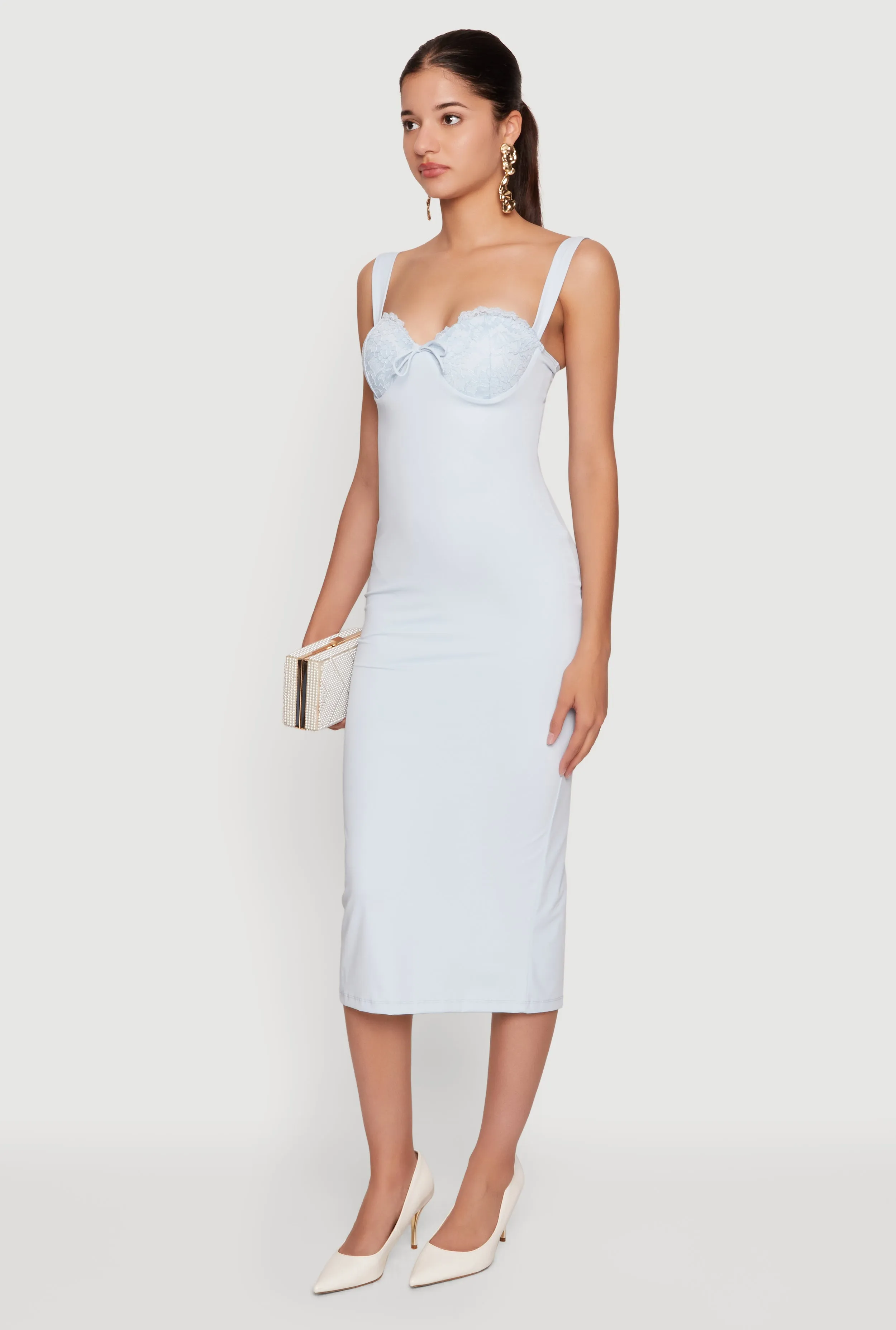 Lace Detail Bustier Midi Dress sold by Rainbow product image thumbnail 2