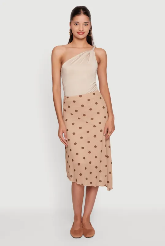 Polka Dot High Waisted Asymmetrical Skirt made by Rainbow