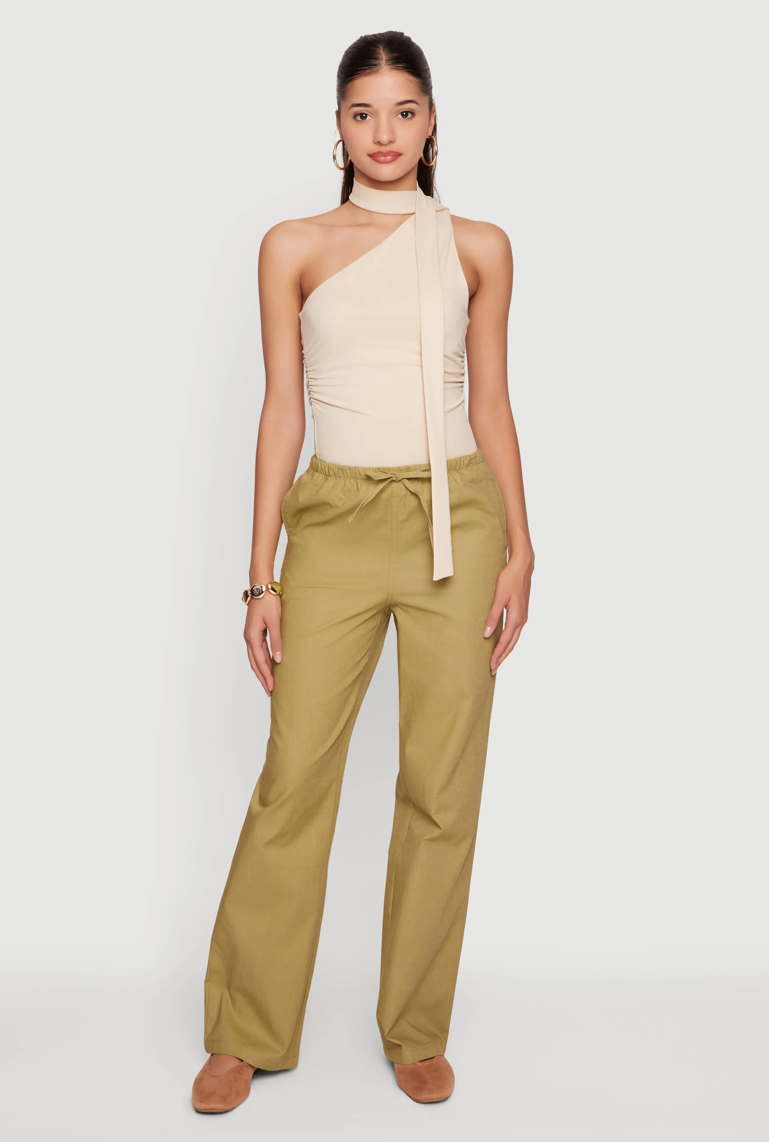 Side Ruched Scarf Neck Blouse sold by Rainbow product image thumbnail 4