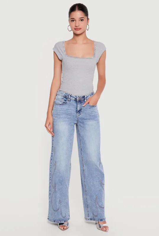 Fire Emblem Decorative Stitch Whiskered Jeans made by Almost Famous