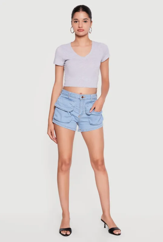 Trendy Mid Rise Cargo Shorts made by Daisy