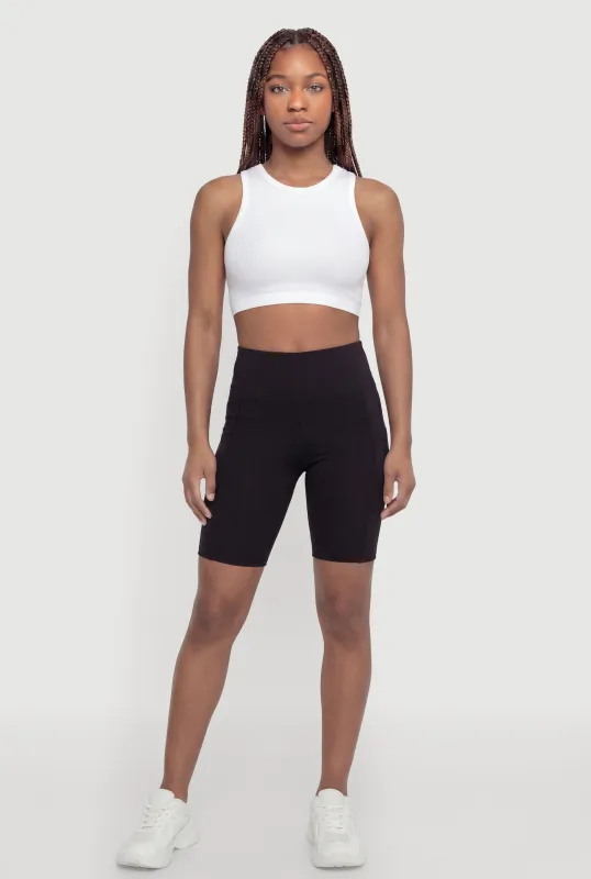 High Waisted Bike Shorts with Cell Phone Pockets made by Rainbow