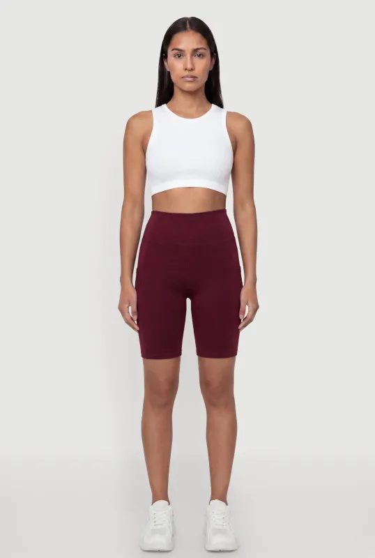 High Waisted Bike Shorts with Cell Phone Pockets made by Rainbow