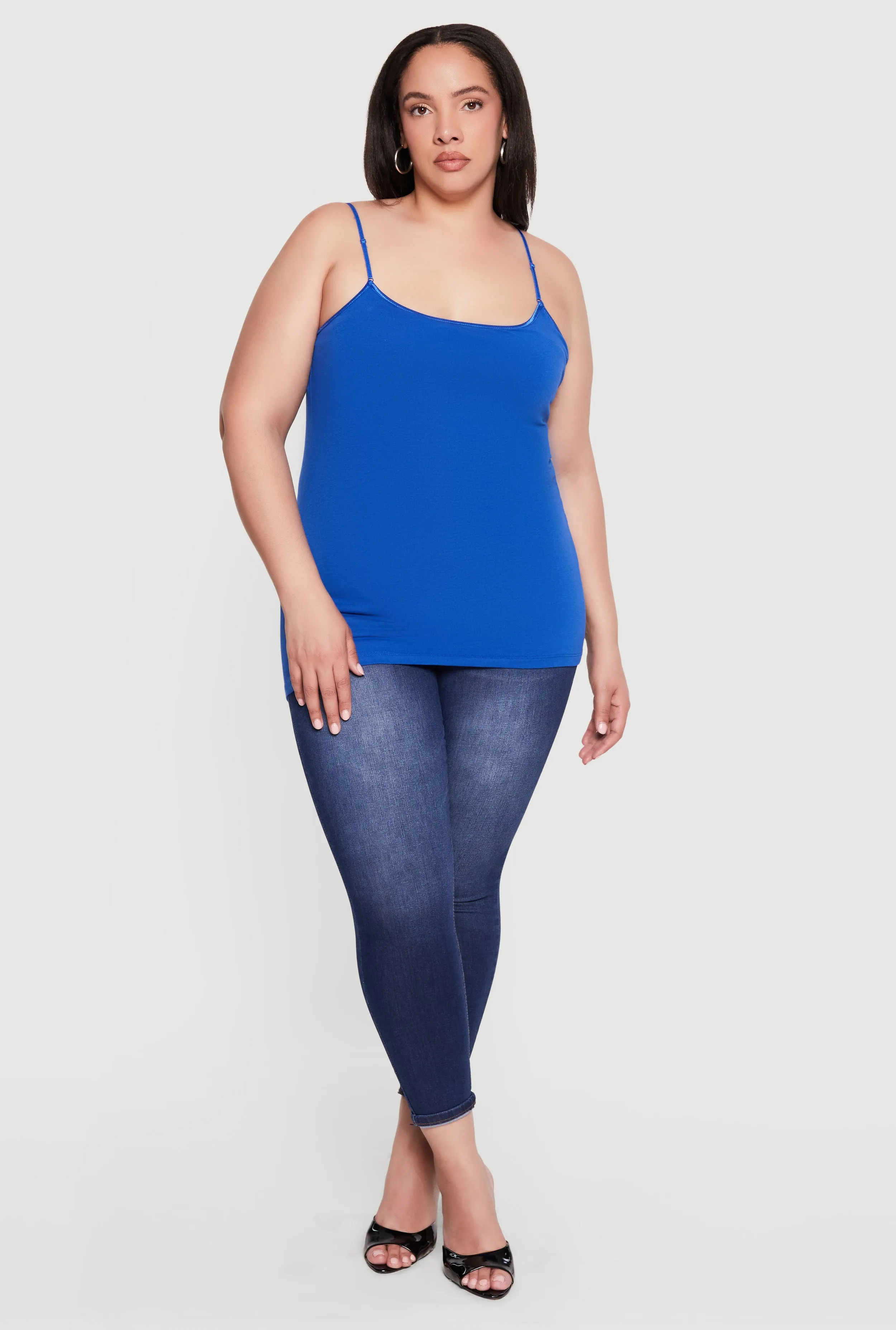 Plus Size Solid Scoop Neck Cami with Shelf Bra sold by Rainbow product image thumbnail 4