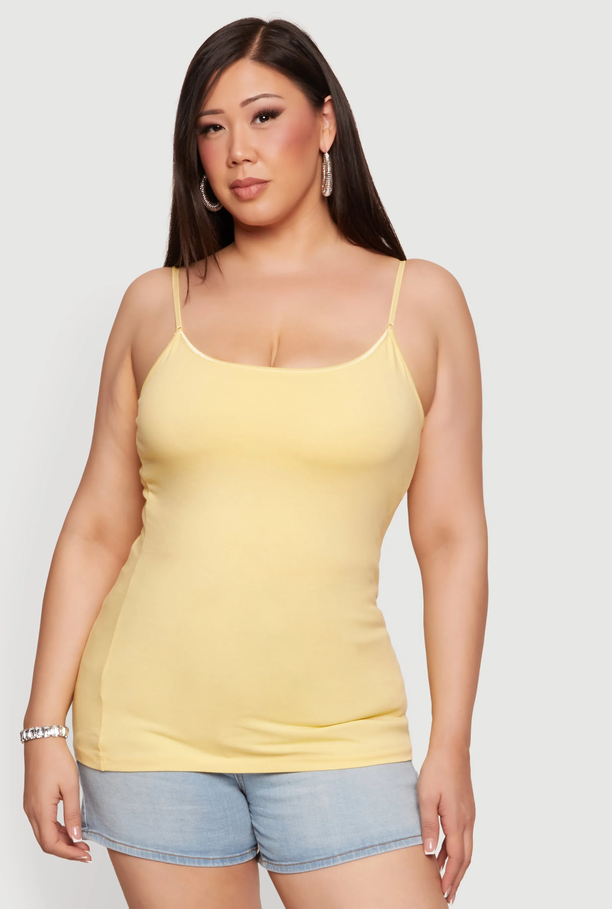 Plus Size Solid Scoop Neck Cami with Shelf Bra sold by Rainbow product image thumbnail 2
