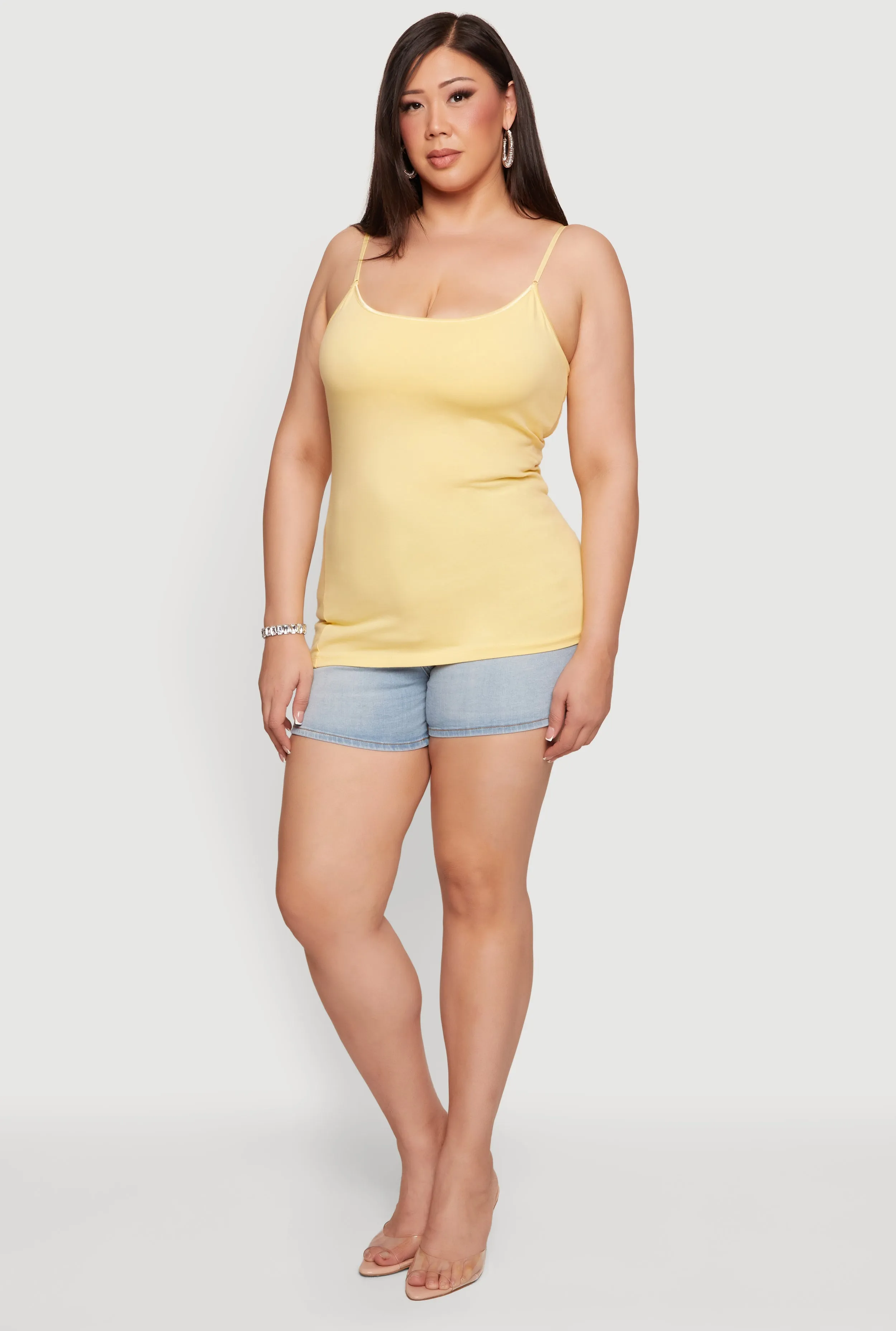 Plus Size Solid Scoop Neck Cami with Shelf Bra sold by Rainbow product image thumbnail 3