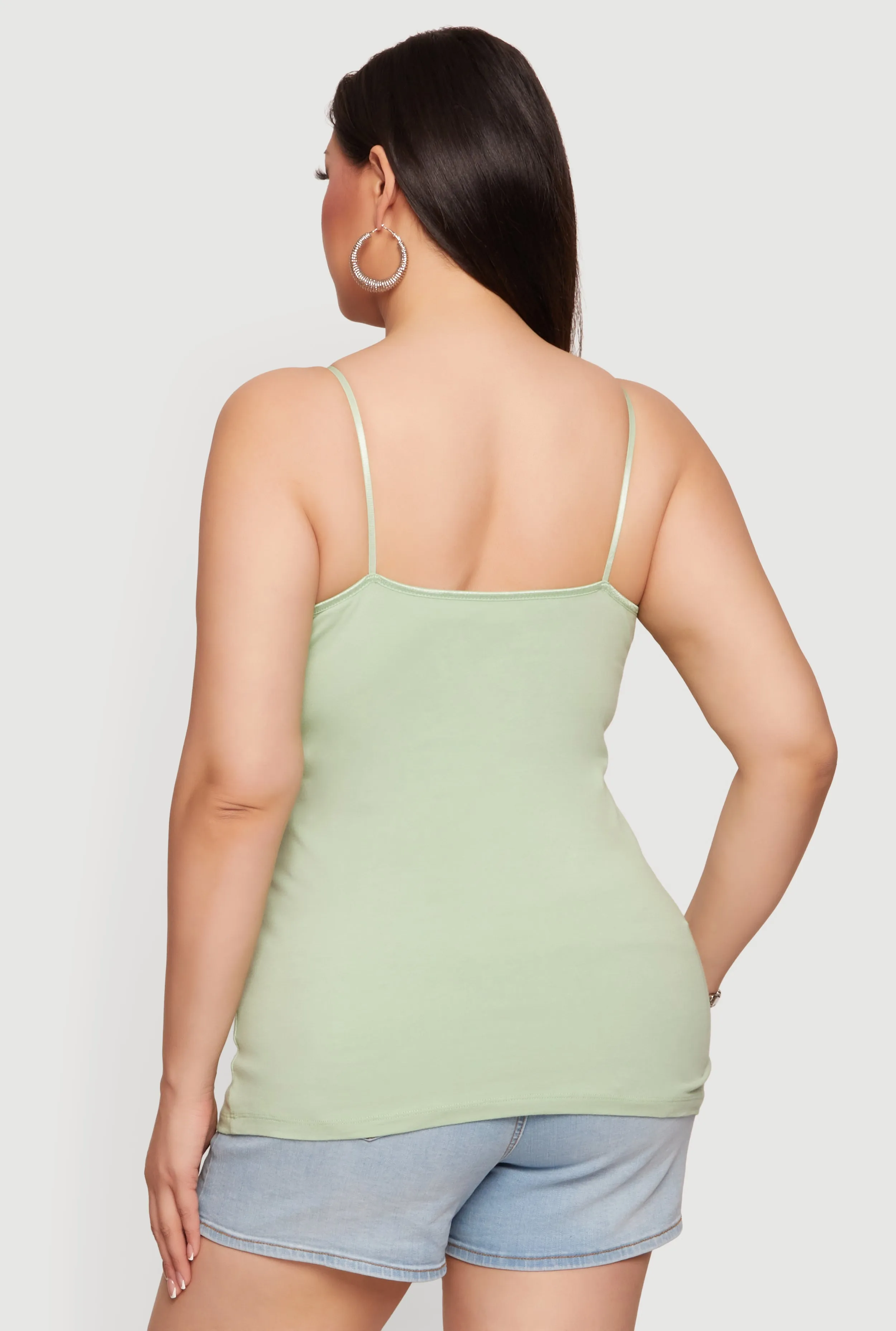 Plus Size Solid Scoop Neck Cami with Shelf Bra sold by Rainbow product image thumbnail 5