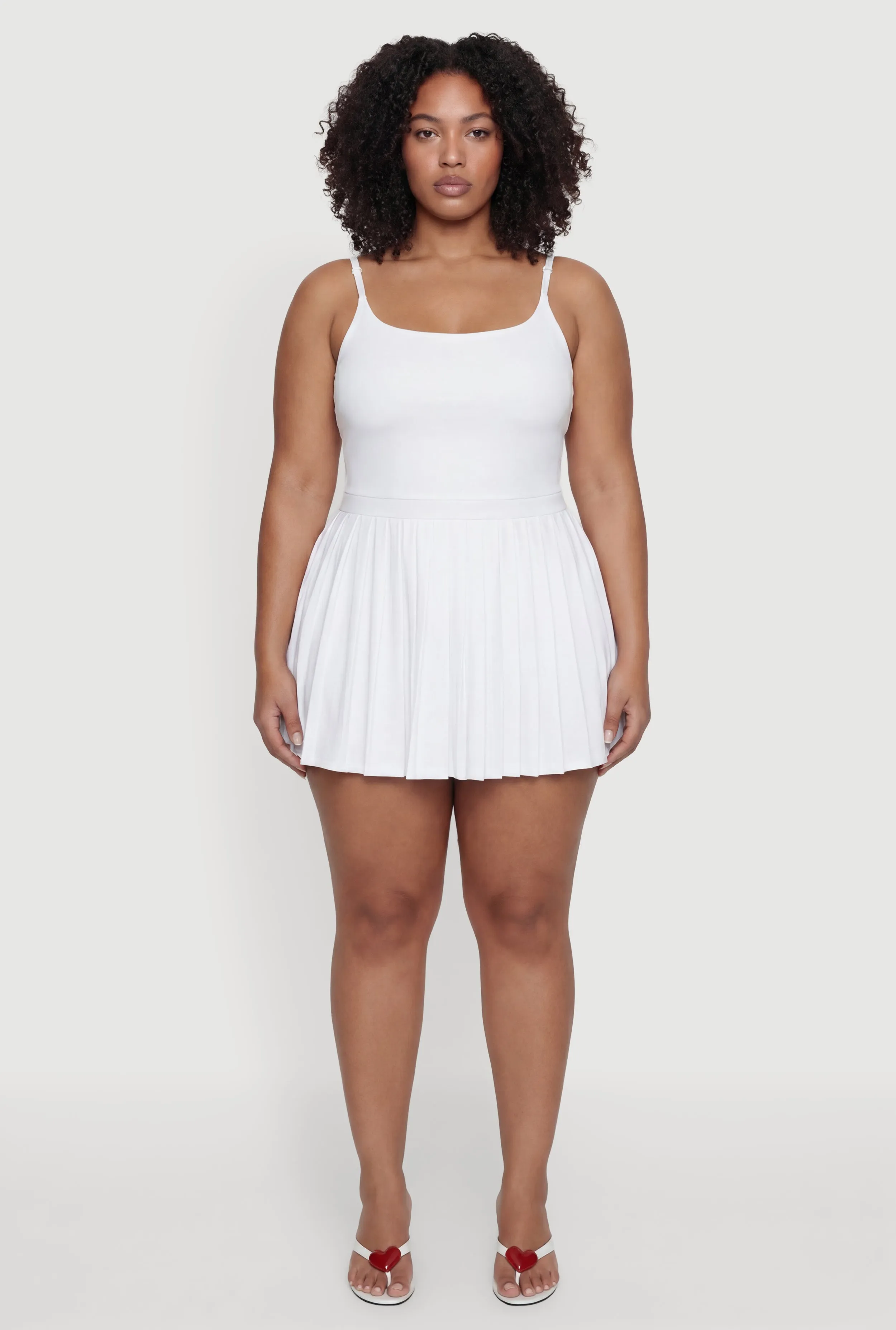 Plus Size Open Back Tennis Dress with Shorts Lining sold by Rainbow