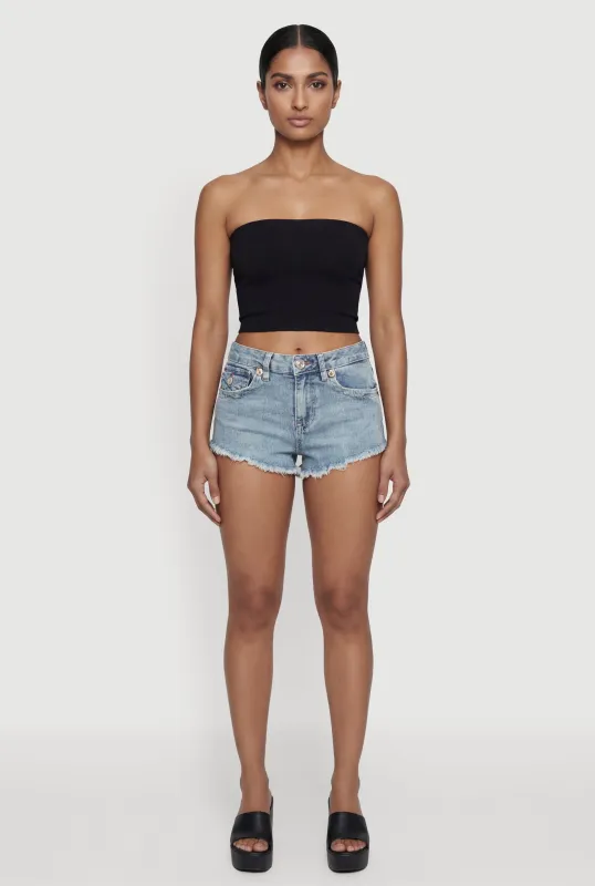 Almost Famous Frayed Hem Denim Micro Shorts made by Almost Famous