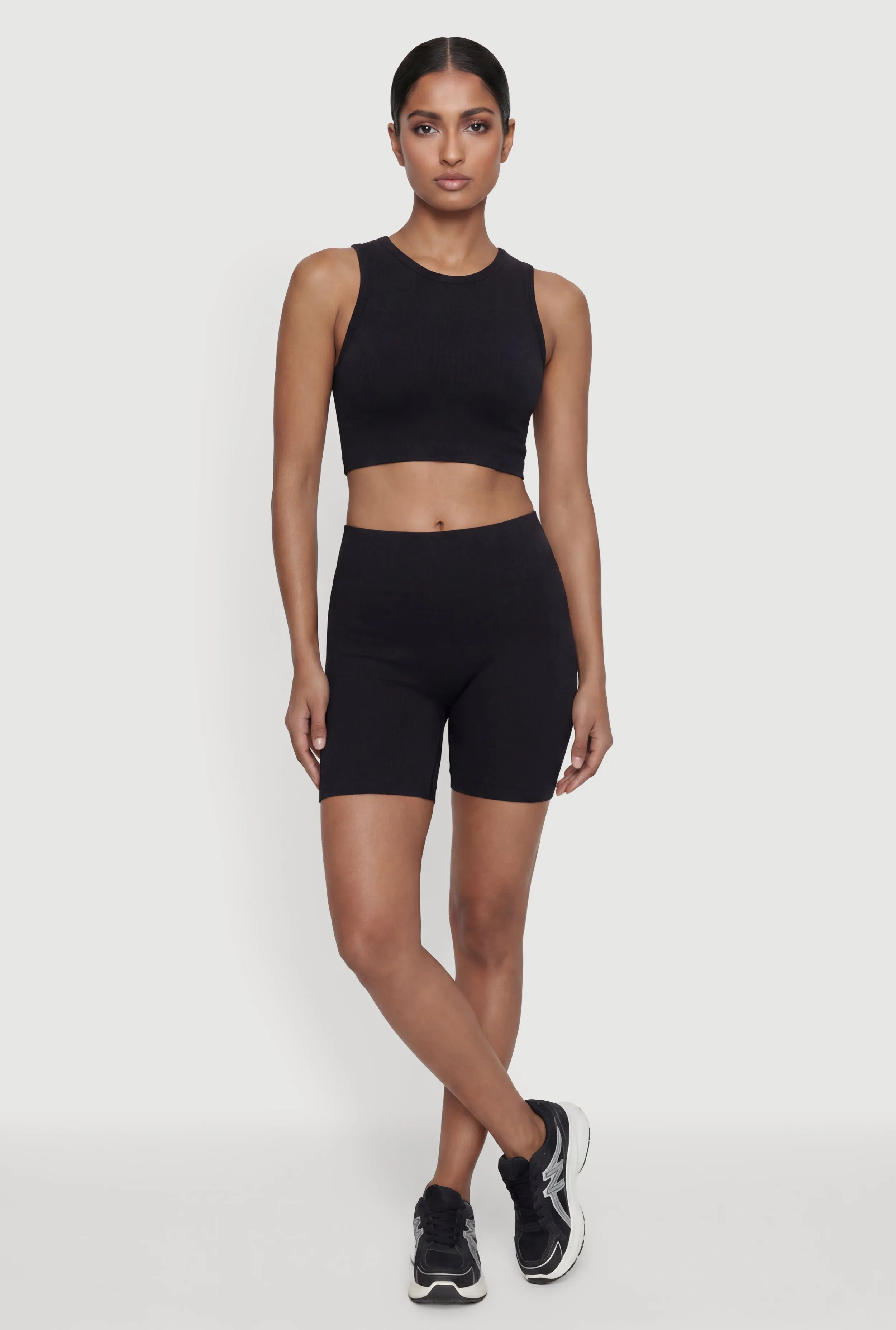 Seamless High Waisted Compression Rib Bike Shorts sold by Rainbow product image thumbnail 3