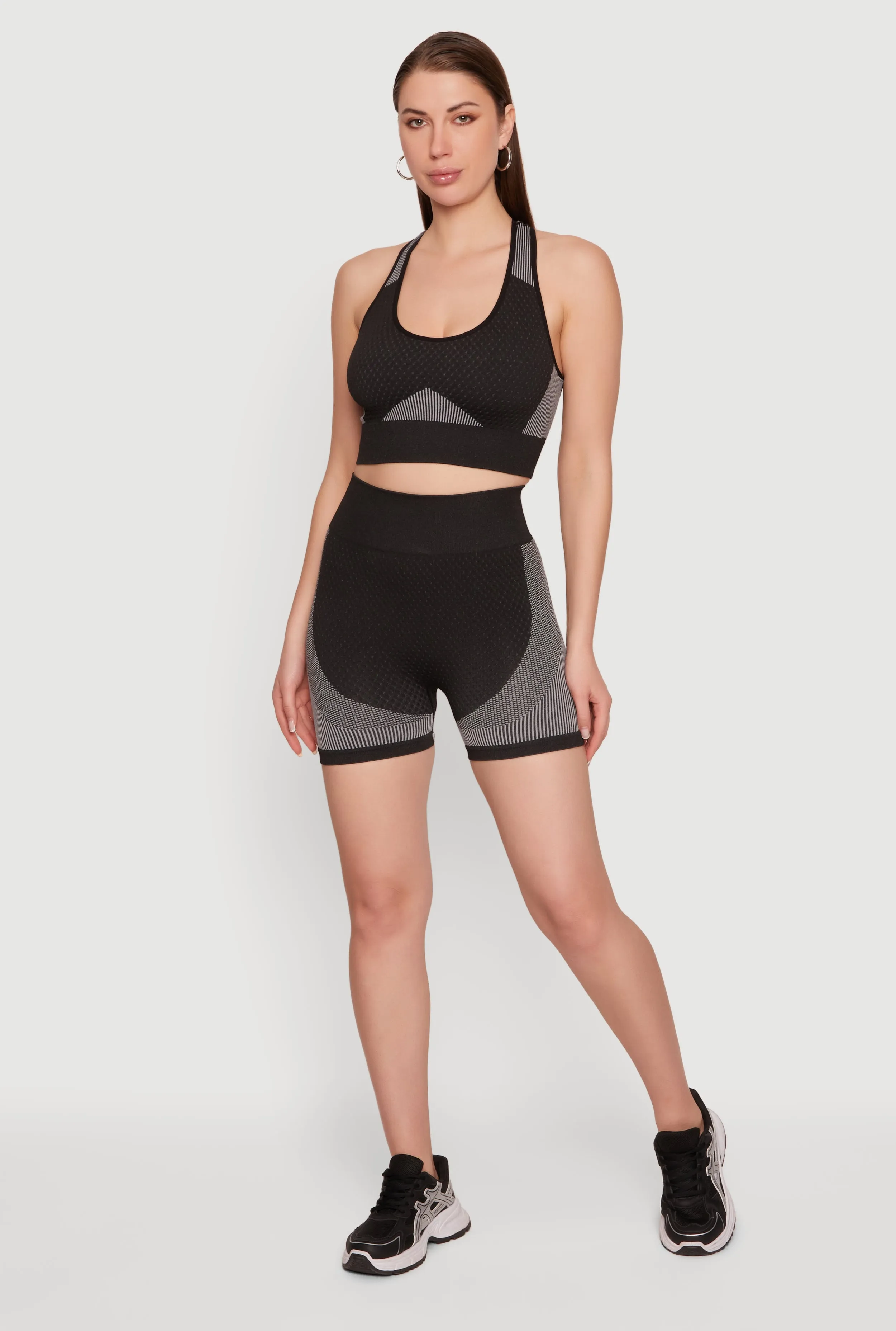 Striped Detail High Waisted Bike Shorts sold by Rainbow