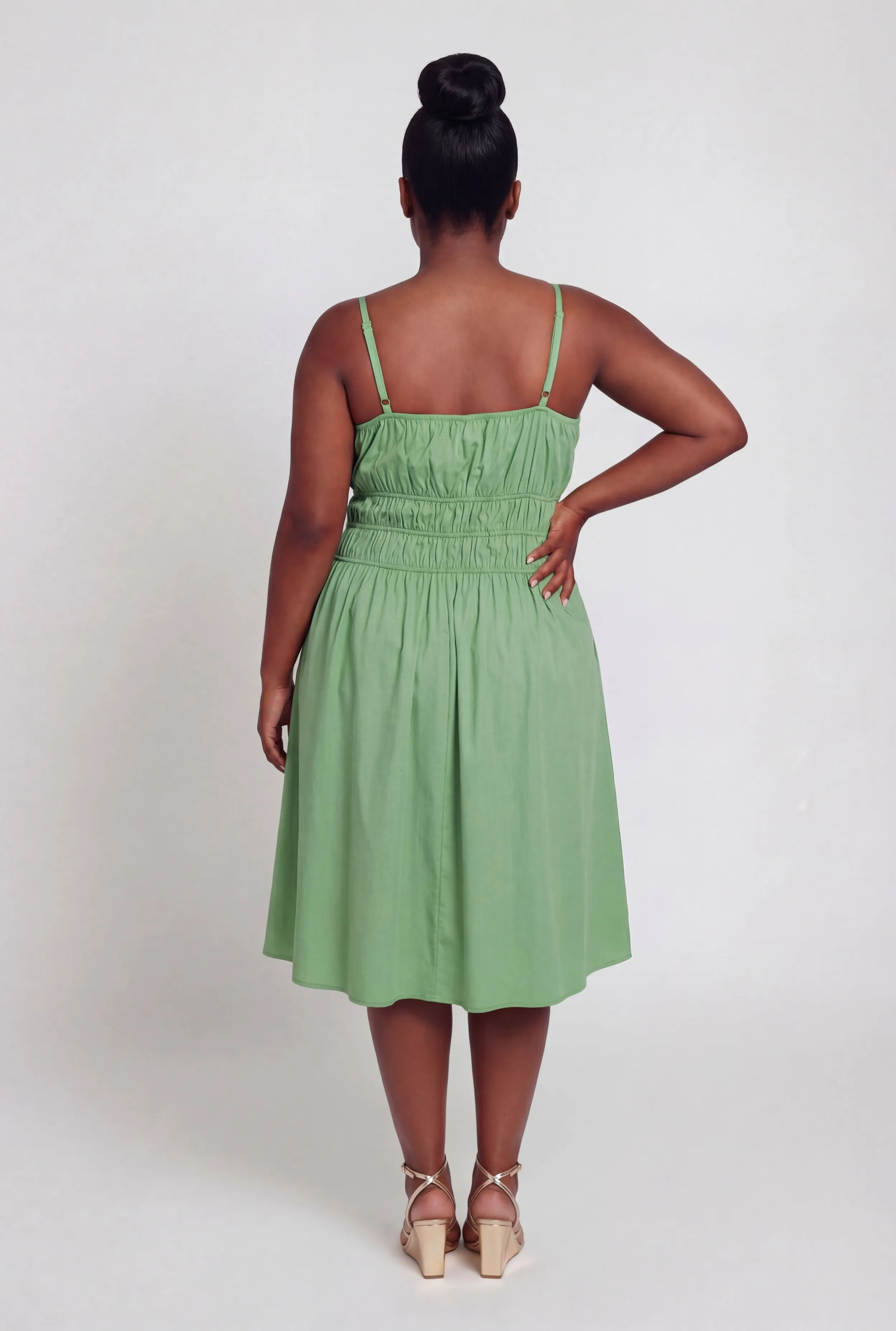 Plus Size Poplin Smocked Waist Midi Dress sold by Rainbow product image thumbnail 3