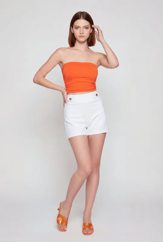 Button Detail Scuba Shorts made by Rainbow