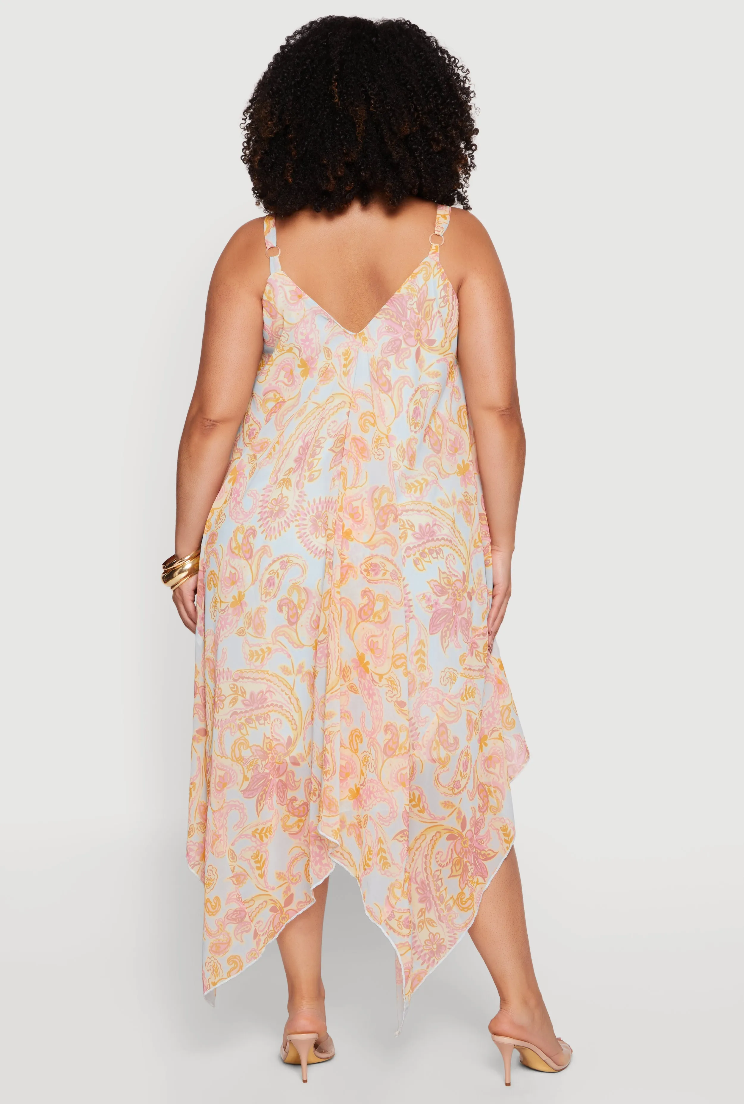 Plus Size Paisley Print Sleeveless V Neck Sundress sold by Rainbow product image thumbnail 3
