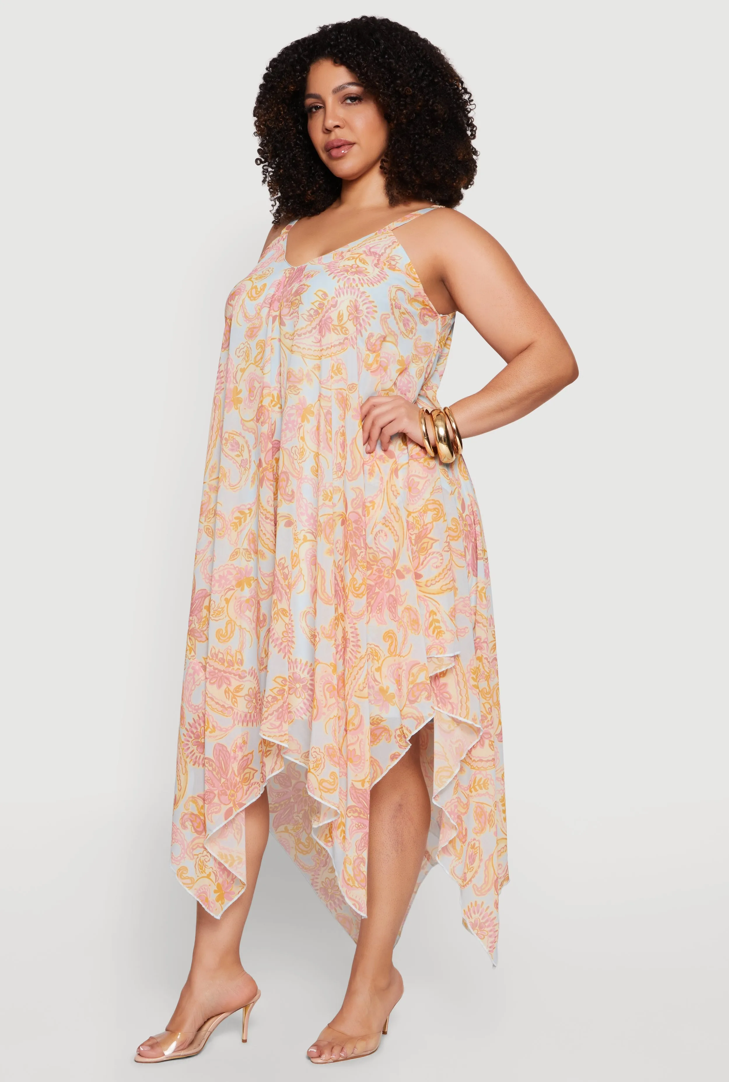 Plus Size Paisley Print Sleeveless V Neck Sundress sold by Rainbow product image thumbnail 2
