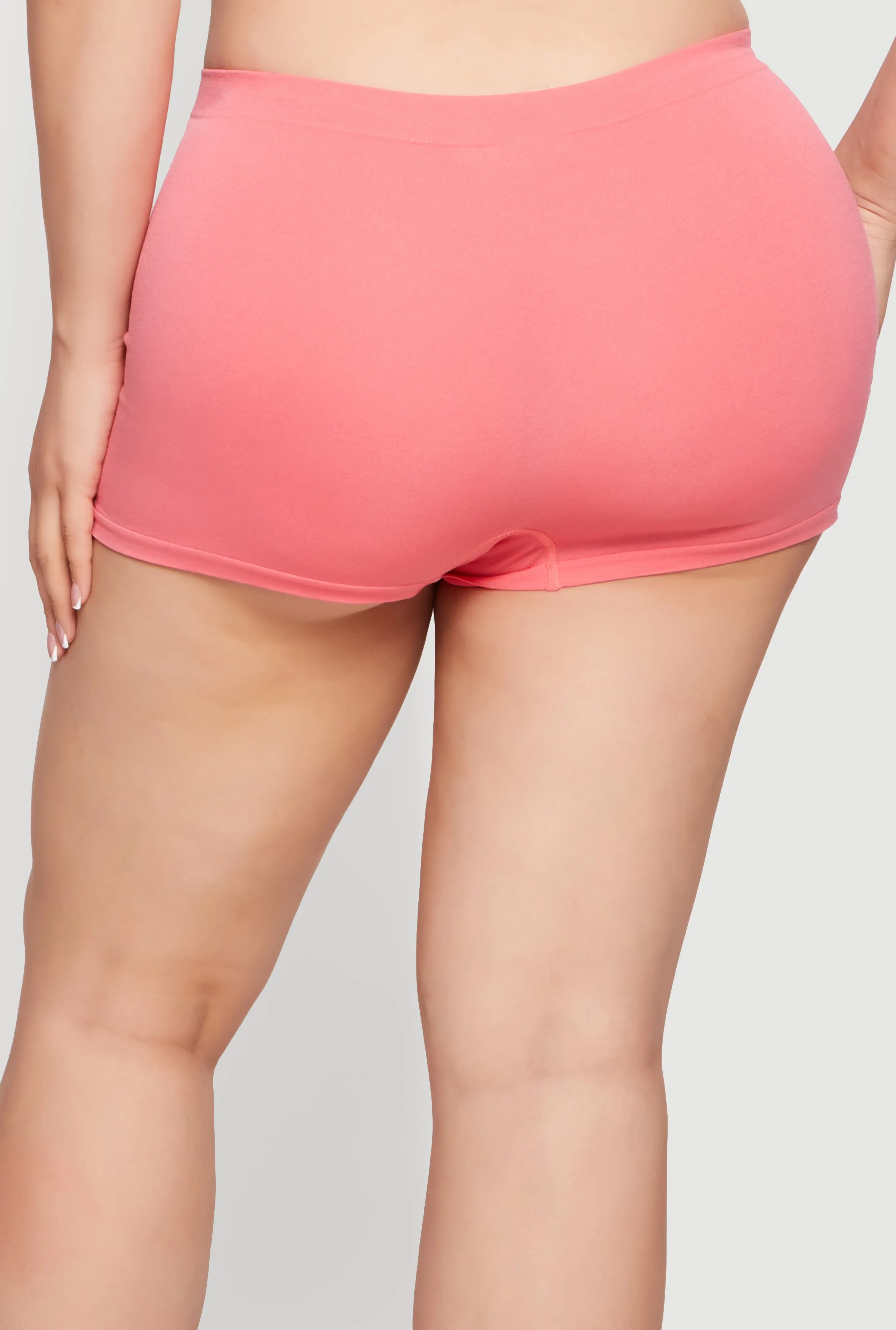 Plus Size Seamless High Waist Solid Boyshort Panty sold by Rainbow product image thumbnail 5