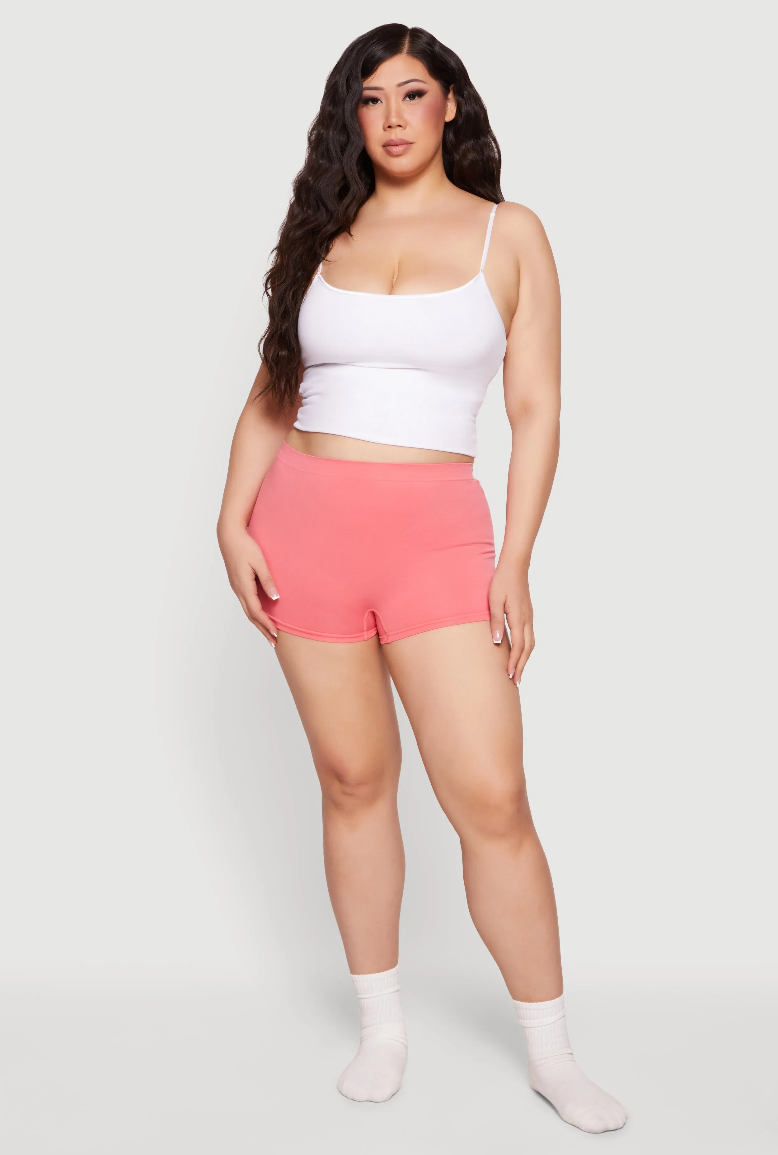 Plus Size Seamless High Waist Solid Boyshort Panty sold by Rainbow product image thumbnail 2
