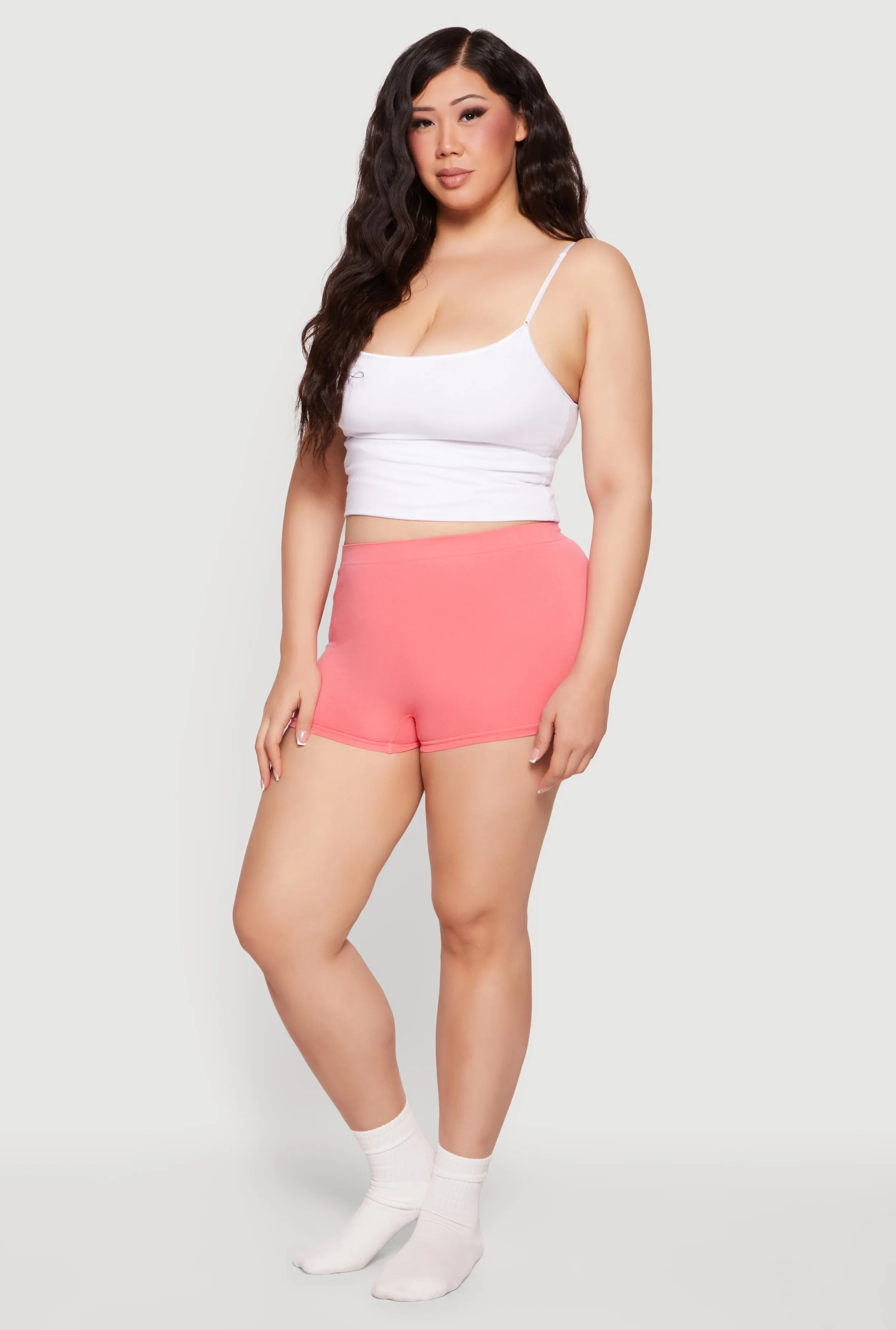 Plus Size Seamless High Waist Solid Boyshort Panty sold by Rainbow product image thumbnail 3