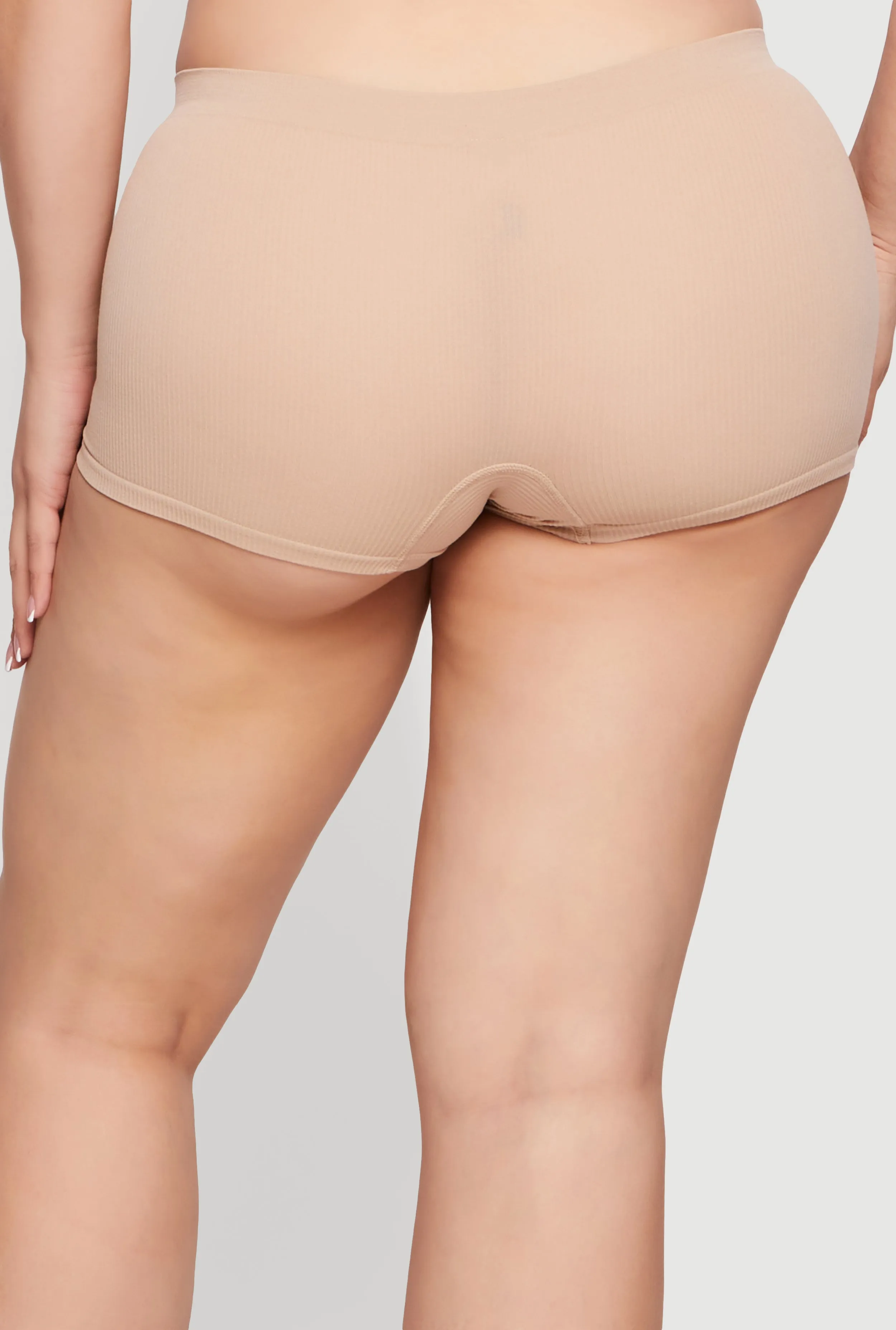 Plus Size High Waisted Basic Ribbed Knit Bikini Panty sold by Rainbow product image thumbnail 5