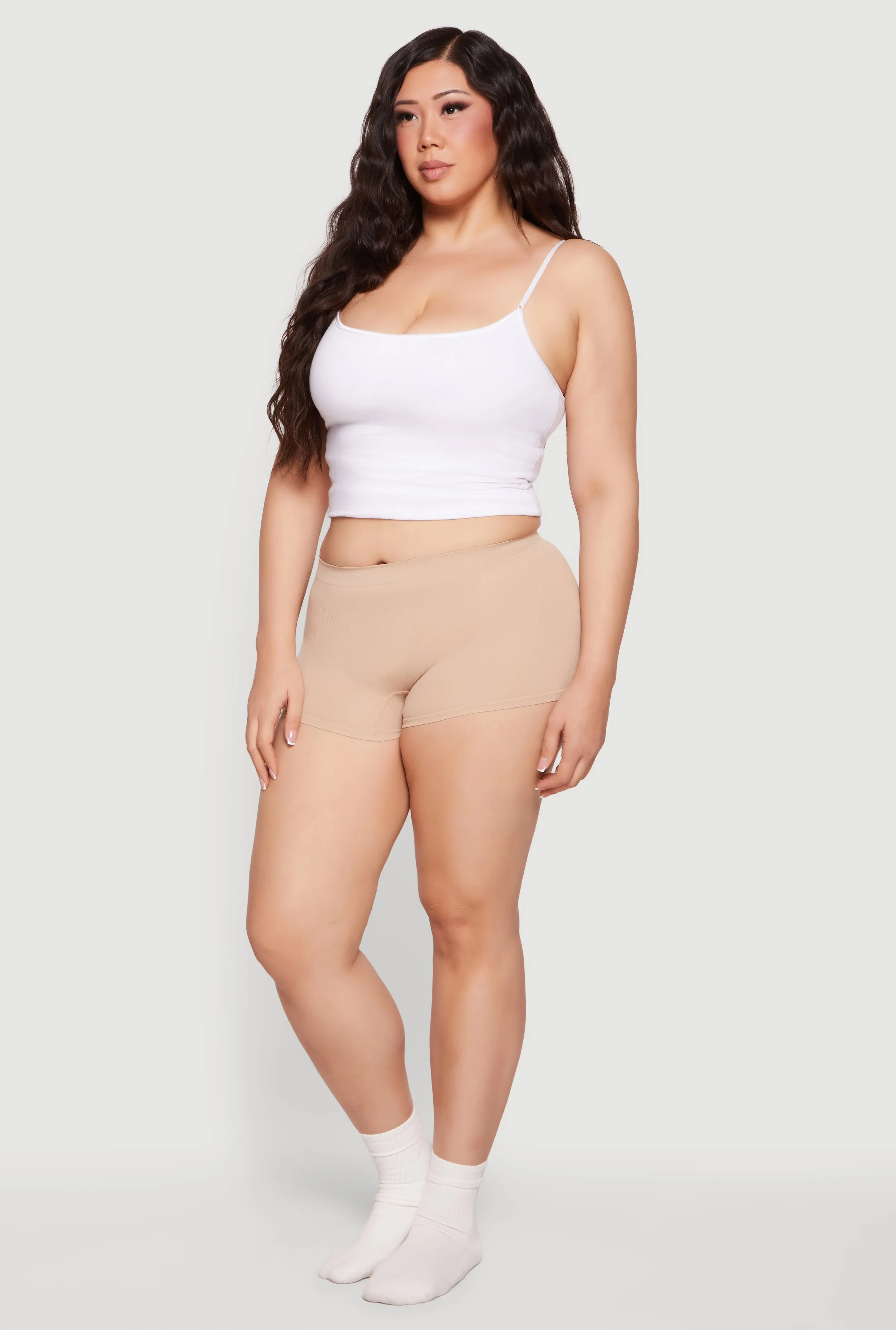 Plus Size High Waisted Basic Ribbed Knit Bikini Panty sold by Rainbow product image thumbnail 3