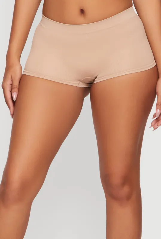 Cheeky Rib Knit Boyshort Panty made by Rainbow