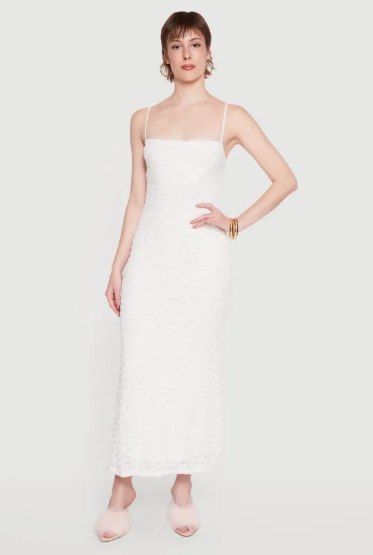Square Neck Lace Cami Maxi Dress made by iris