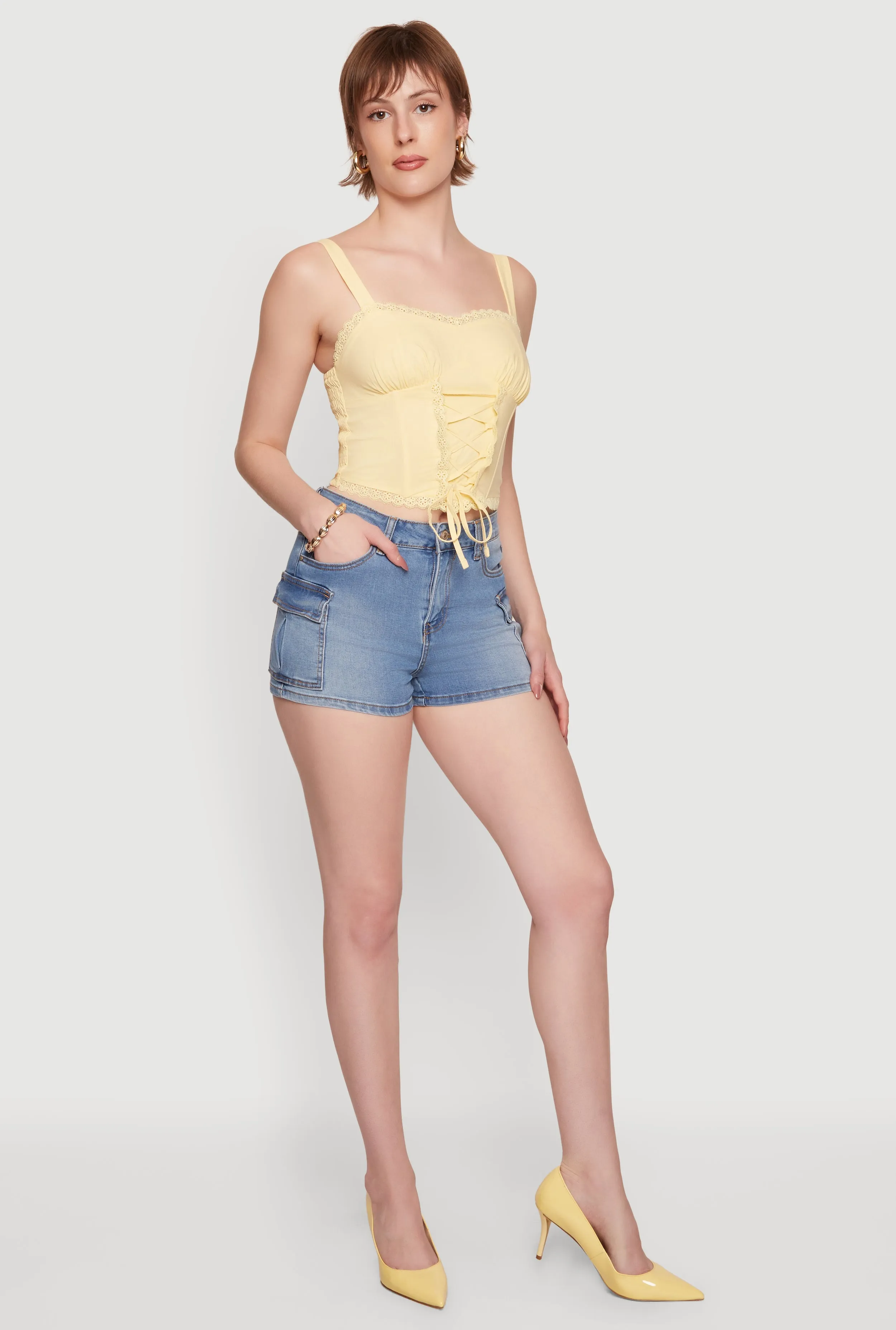 Lace Up Front Bustier Top sold by Rainbow product image thumbnail 2