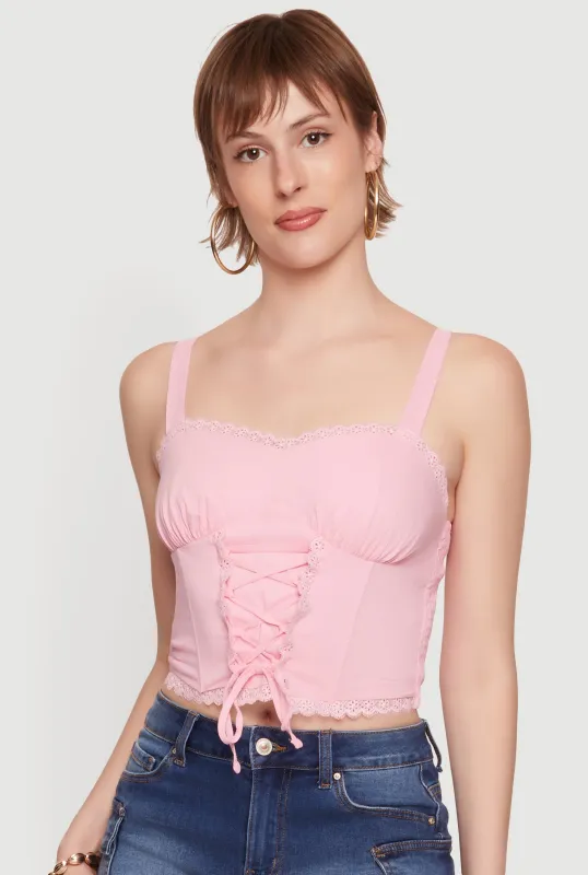 Lace Up Front Bustier Top made by iris