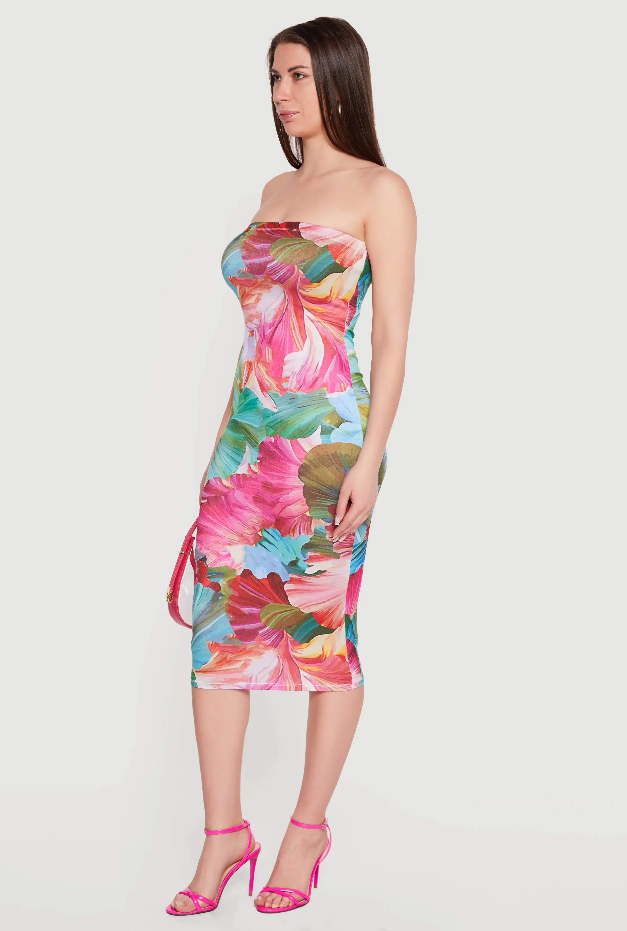 Floral Print Bodycon Midi Dress sold by Rainbow product image thumbnail 2