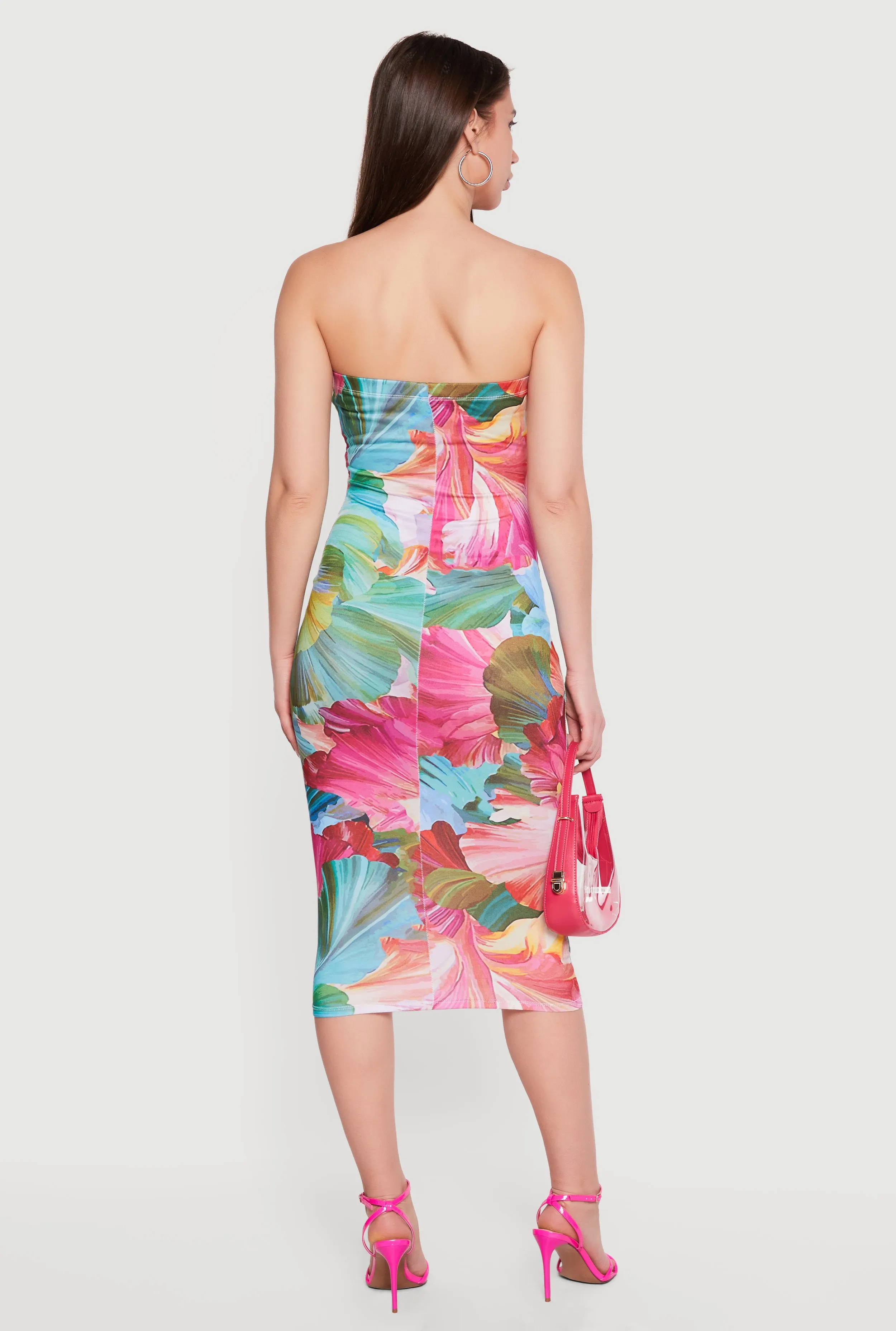 Floral Print Bodycon Midi Dress sold by Rainbow product image thumbnail 3