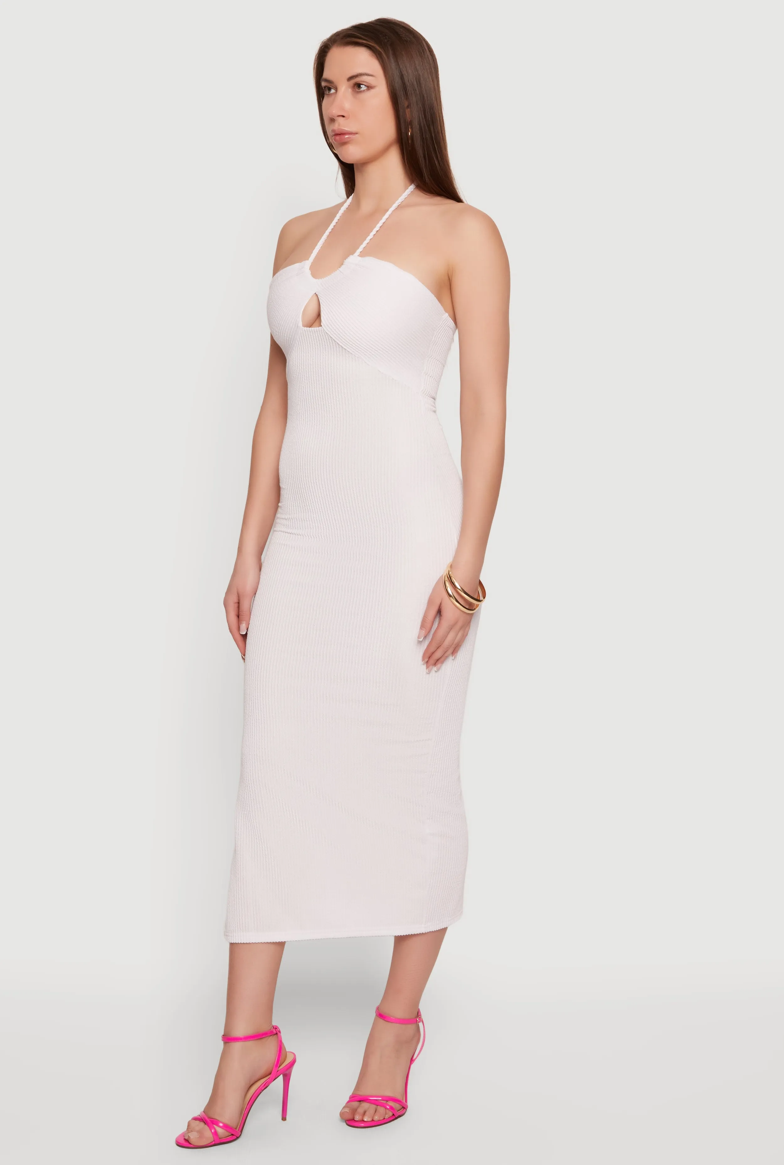 Sleeveless Halter Neck Maxi Dress with Cutout Detail sold by Rainbow product image thumbnail 2